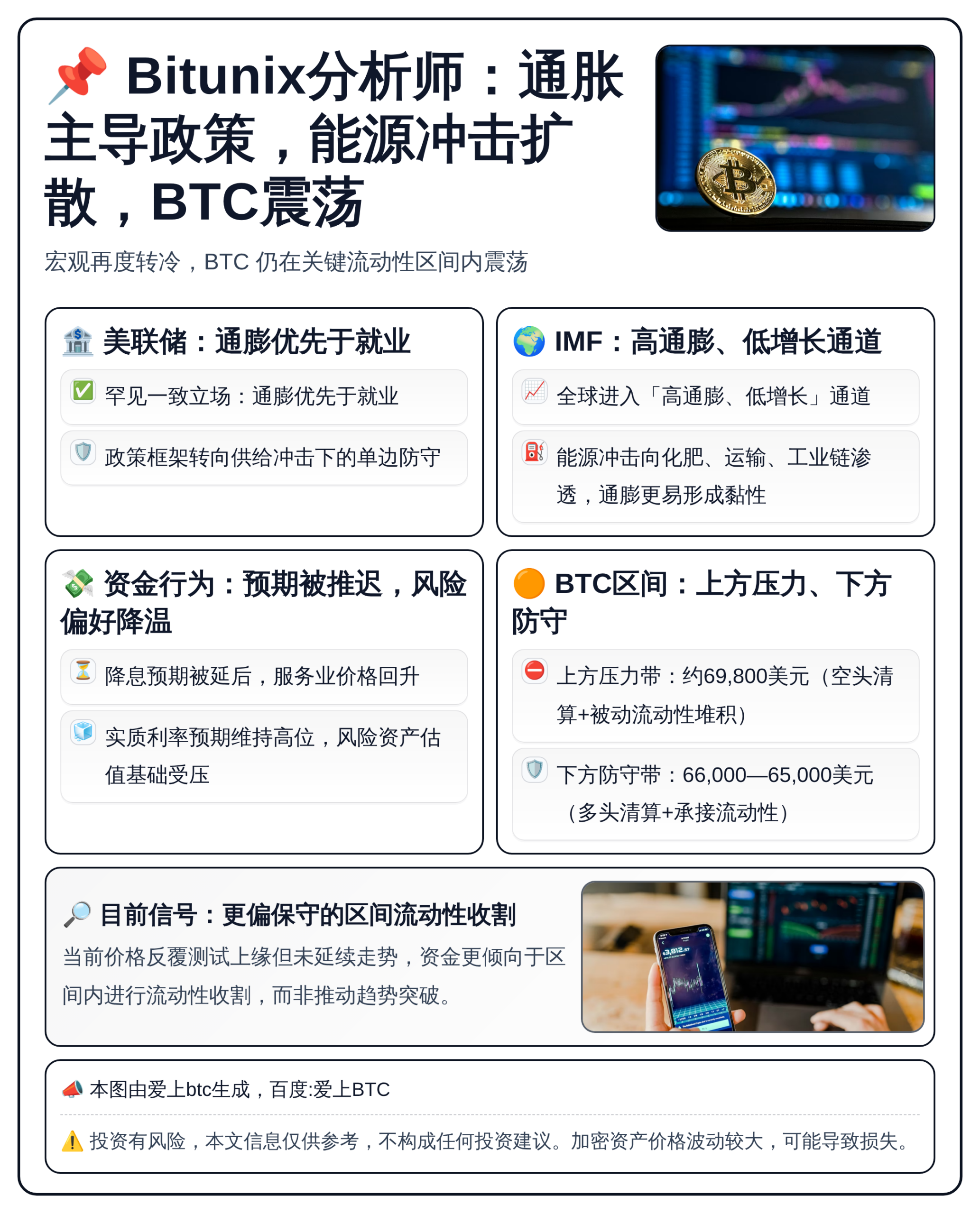 Bitunix分析师：通胀主导政策，能源冲击扩散，BTC震荡