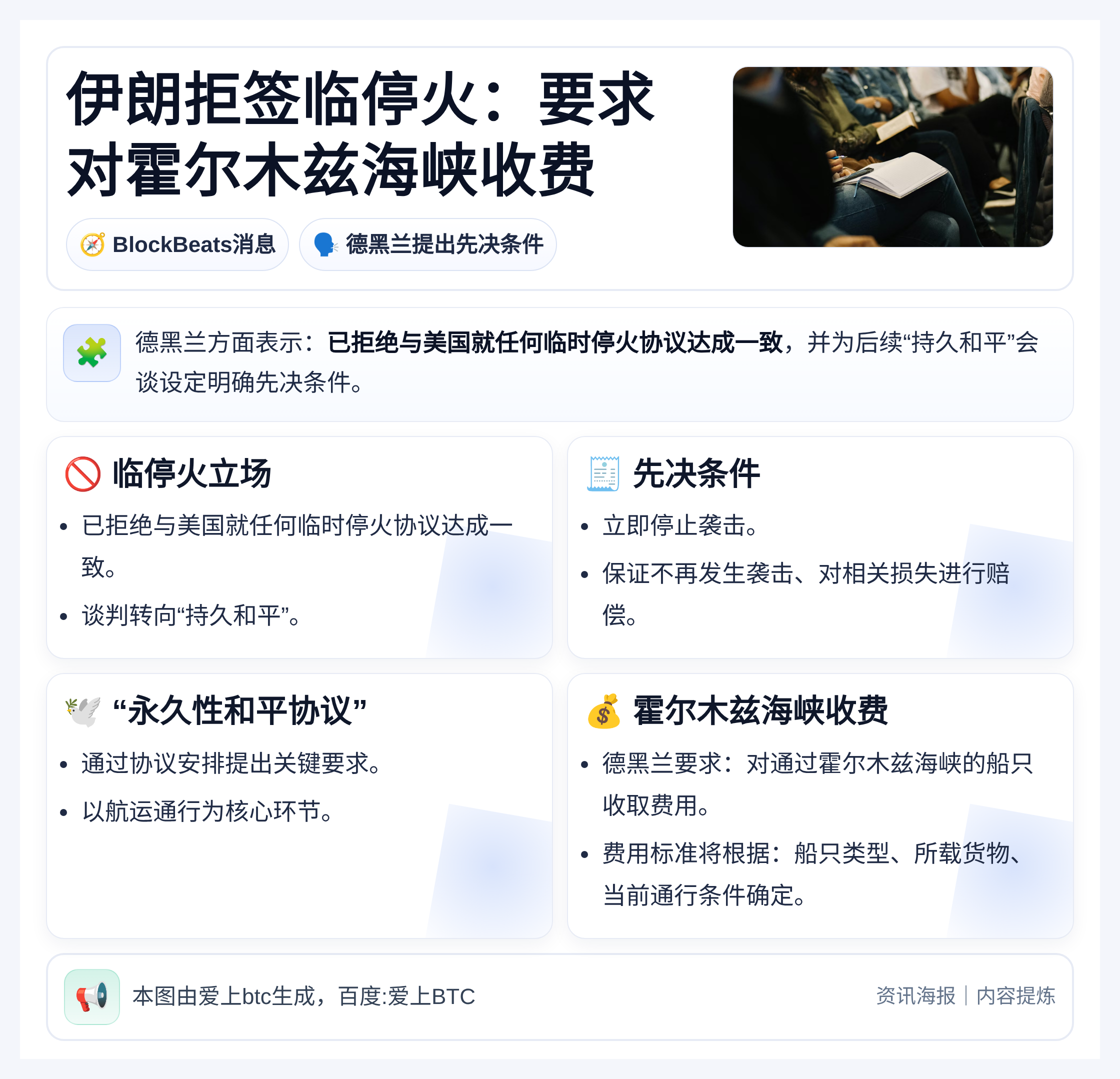 伊朗拒签临停火：要求对霍尔木兹海峡收费