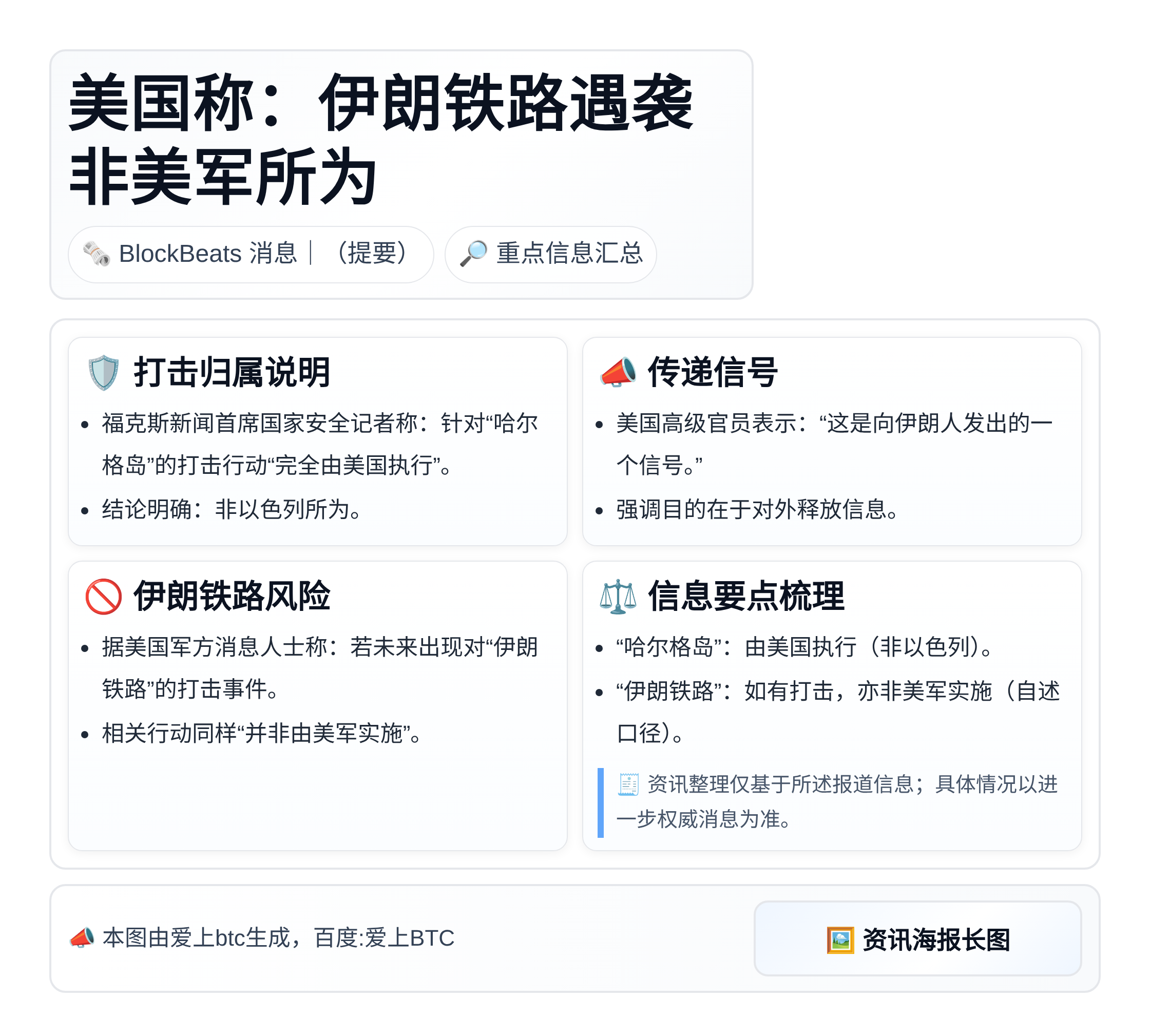 美国称：伊朗铁路遇袭非美军所为