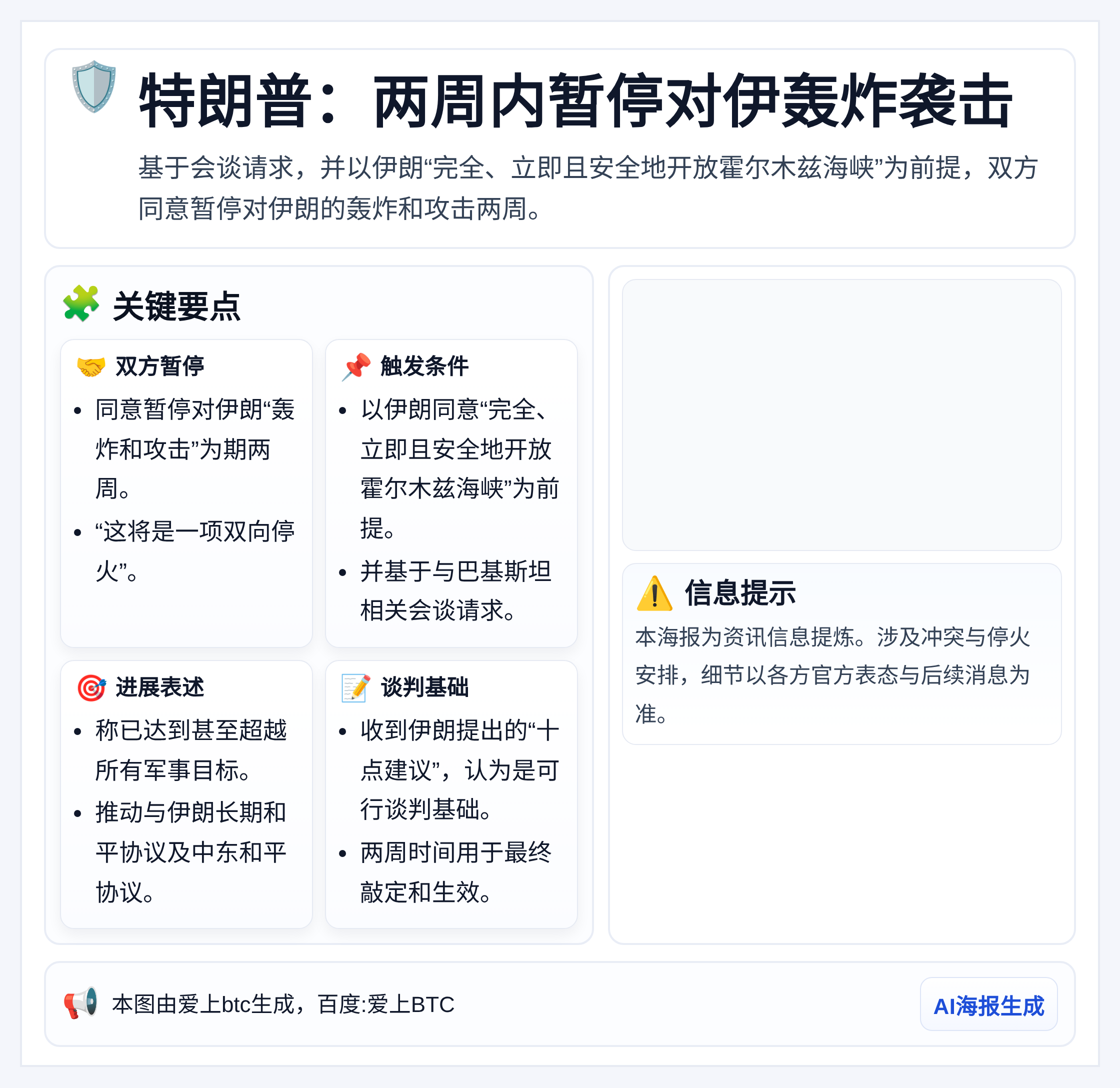 特朗普：两周内暂停对伊轰炸袭击