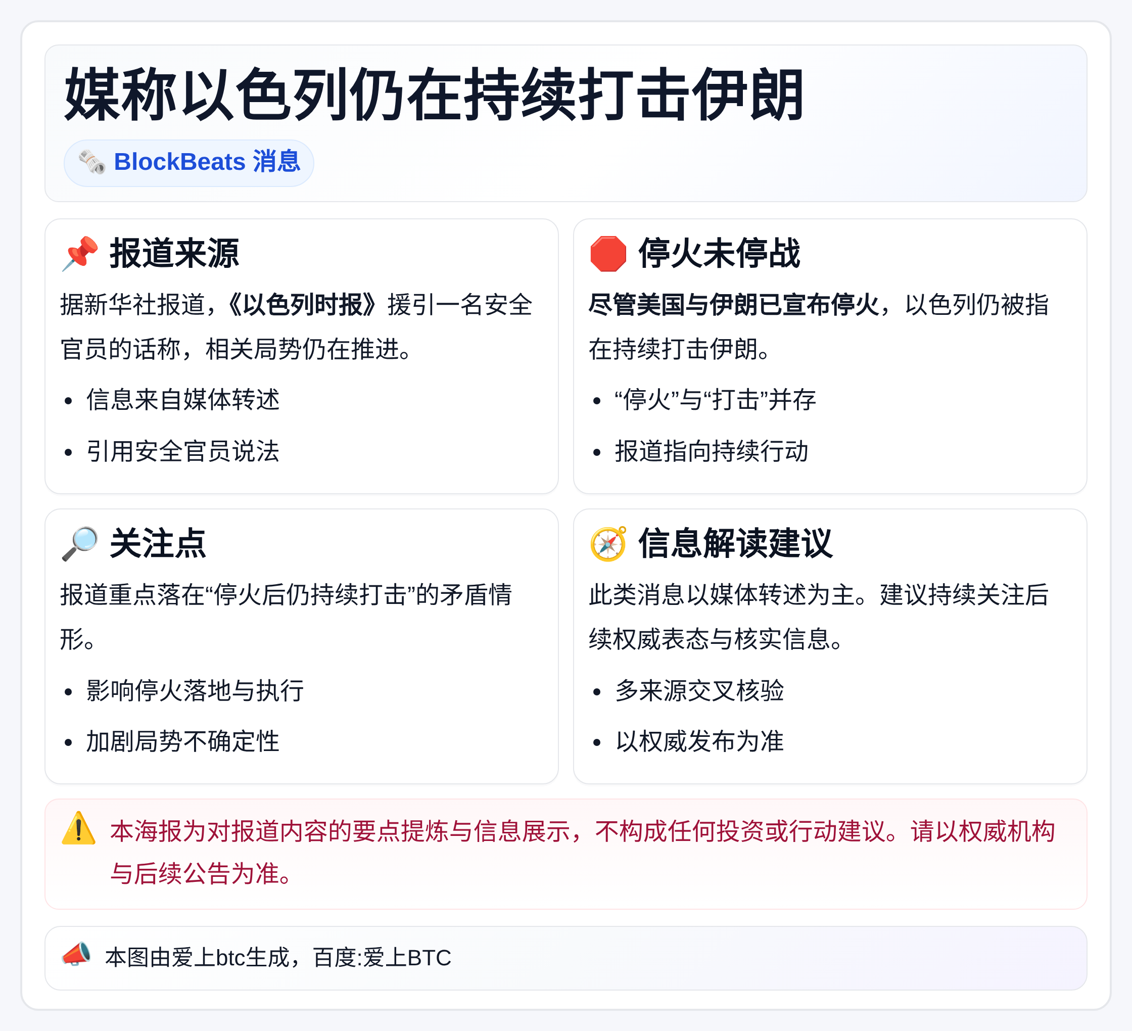 媒称以色列仍在持续打击伊朗