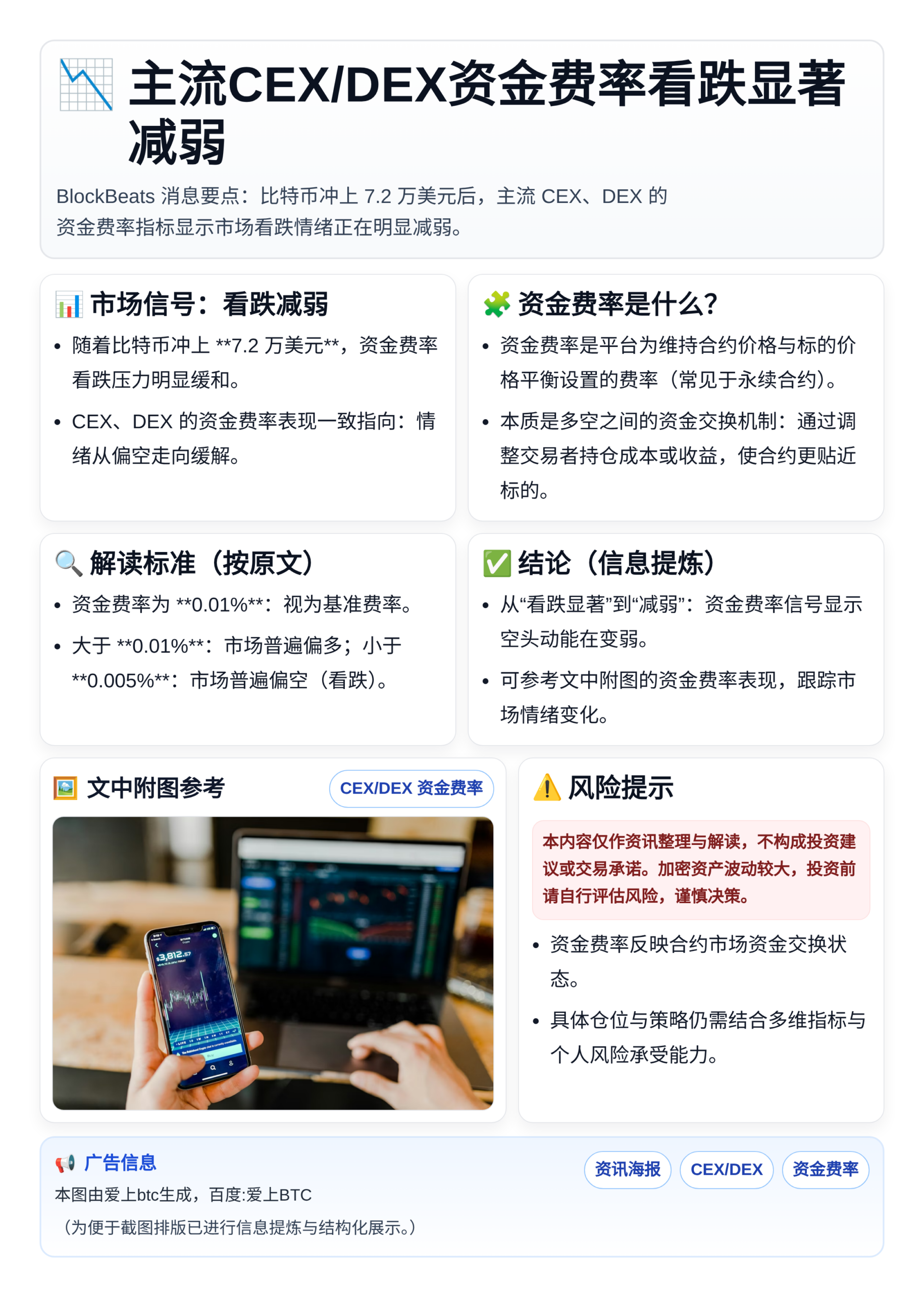 主流CEX/DEX资金费率看跌显著减弱