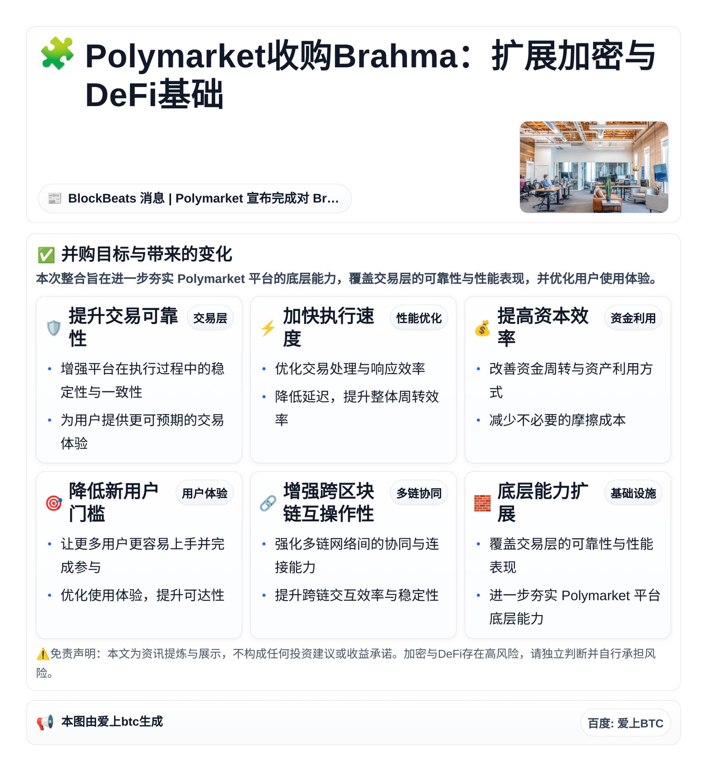 Polymarket收购Brahma：扩展加密与DeFi基础