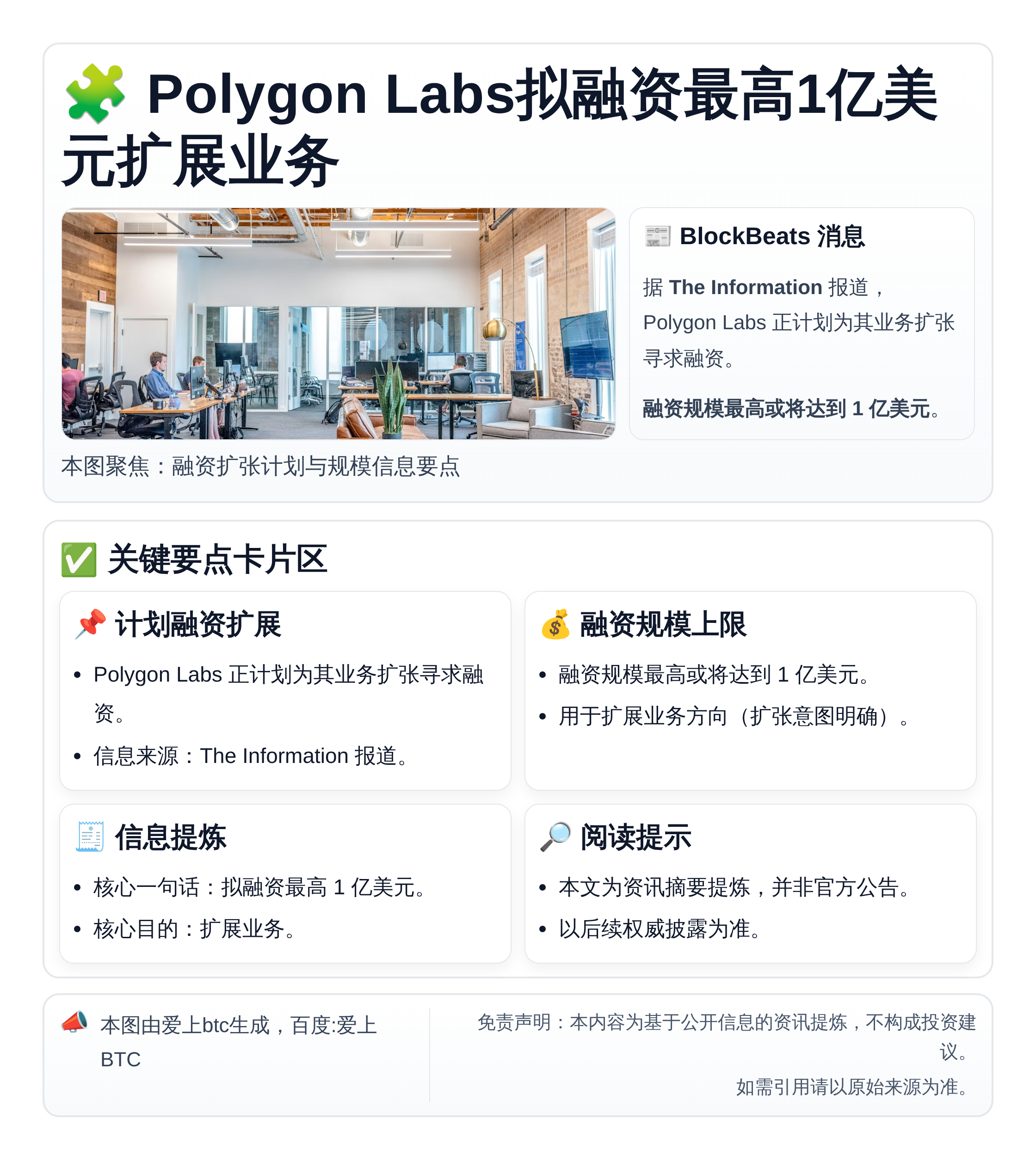 Polygon Labs拟融资最高1亿美元扩展业务