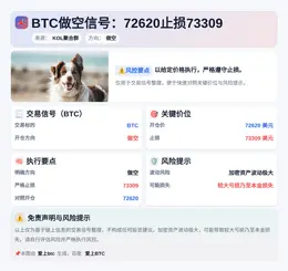 2026-04-08 13:27:18 BTC做空信号：72620止损73309