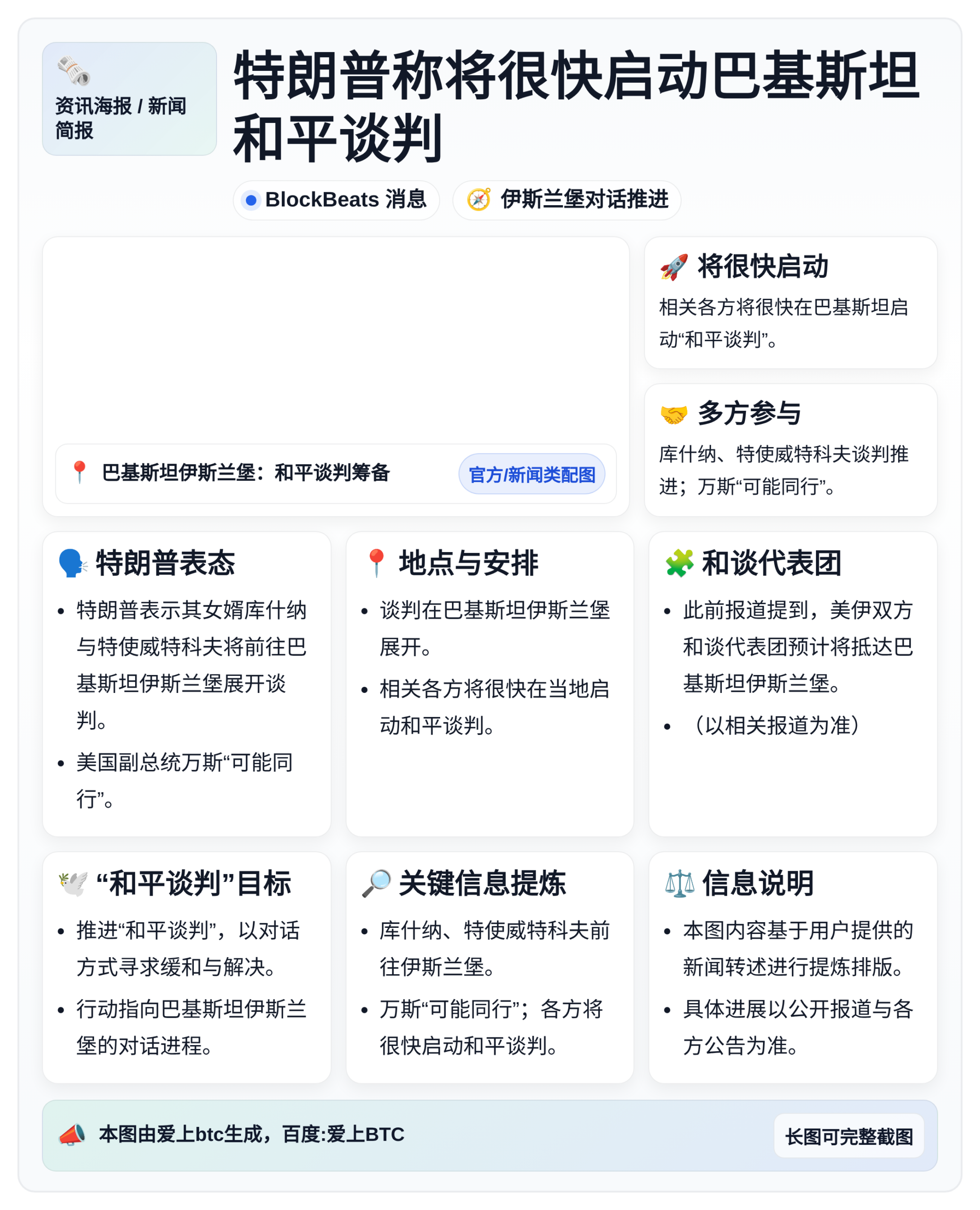 特朗普称将很快启动巴基斯坦和平谈判