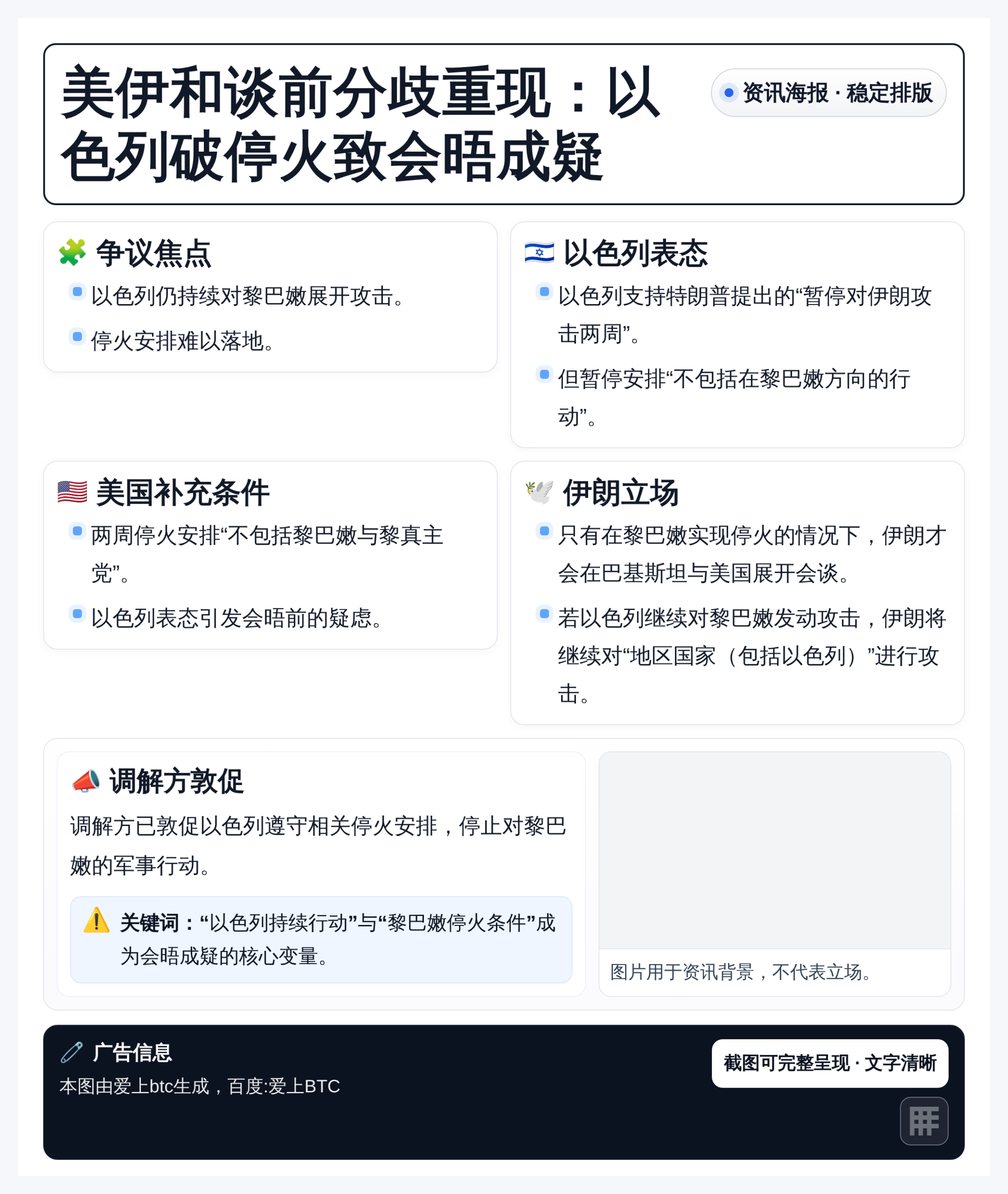 美伊和谈前分歧重现：以色列破停火致会晤成疑