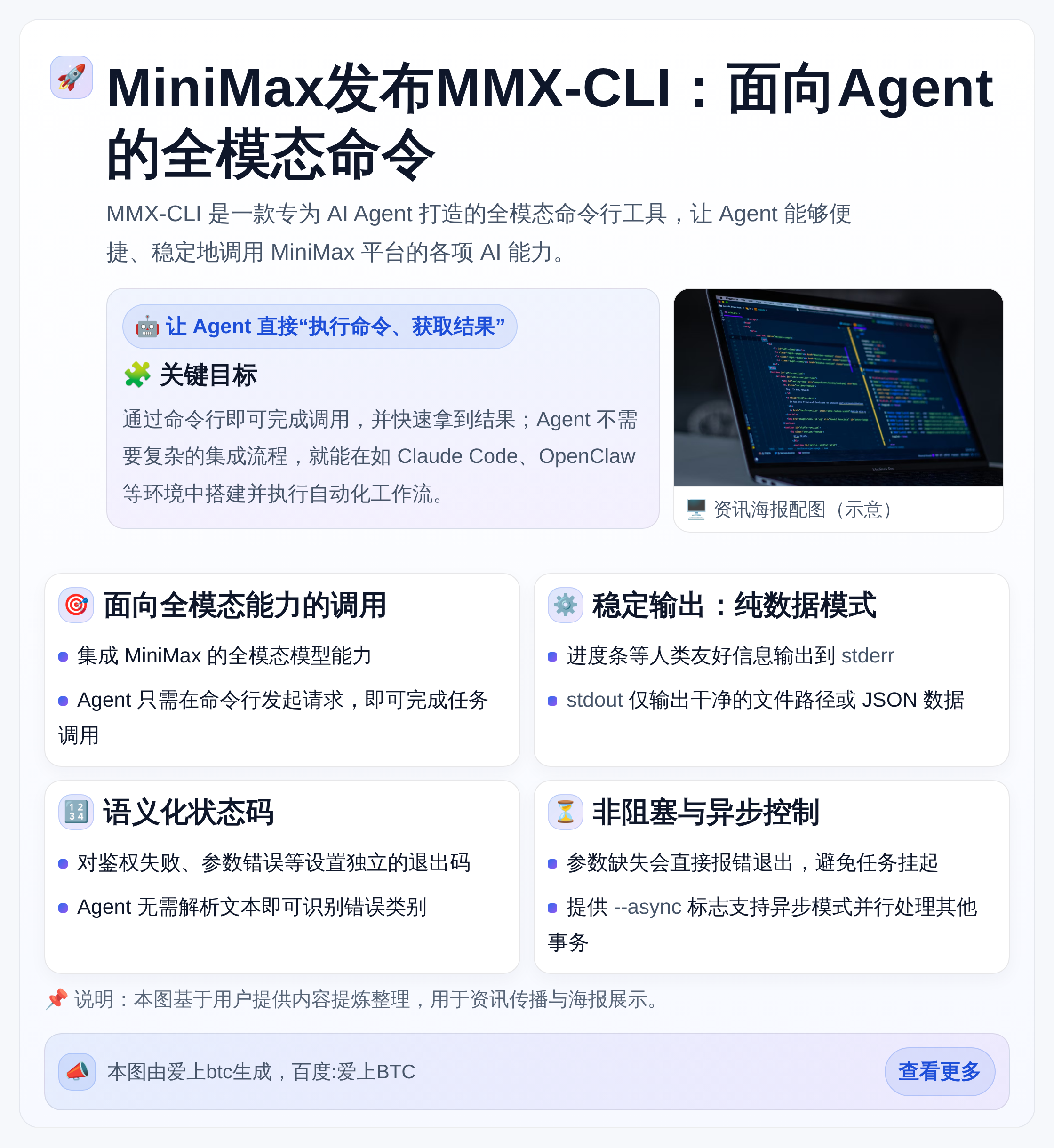 MiniMax发布MMX-CLI：面向Agent的全模态命令