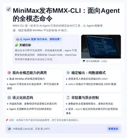 MiniMax发布MMX-CLI：面向Agent的全模态命令