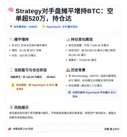 Strategy对手盘摊平增持BTC：空单超520万，持仓达