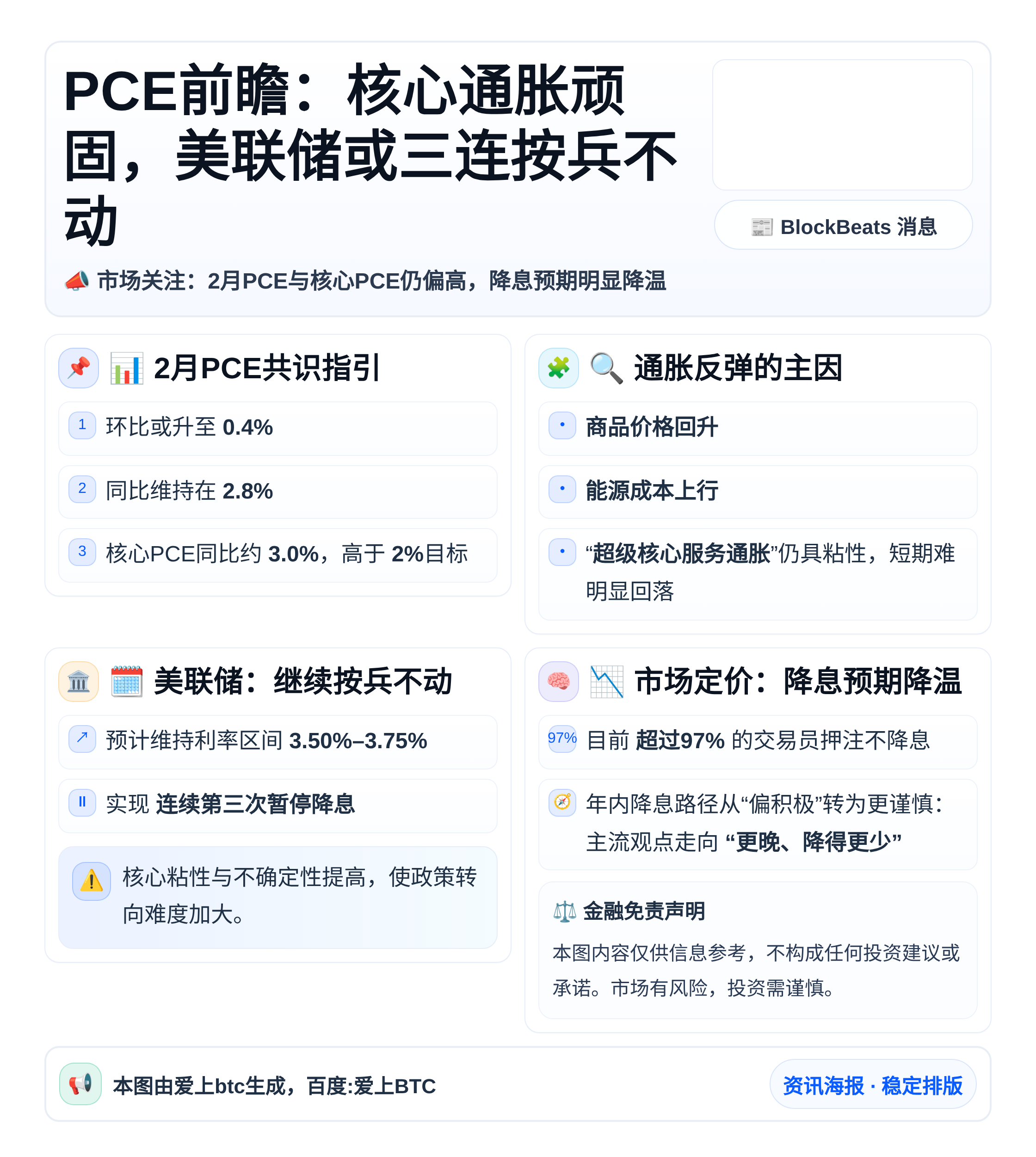 PCE前瞻：核心通胀顽固，美联储或三连按兵不动