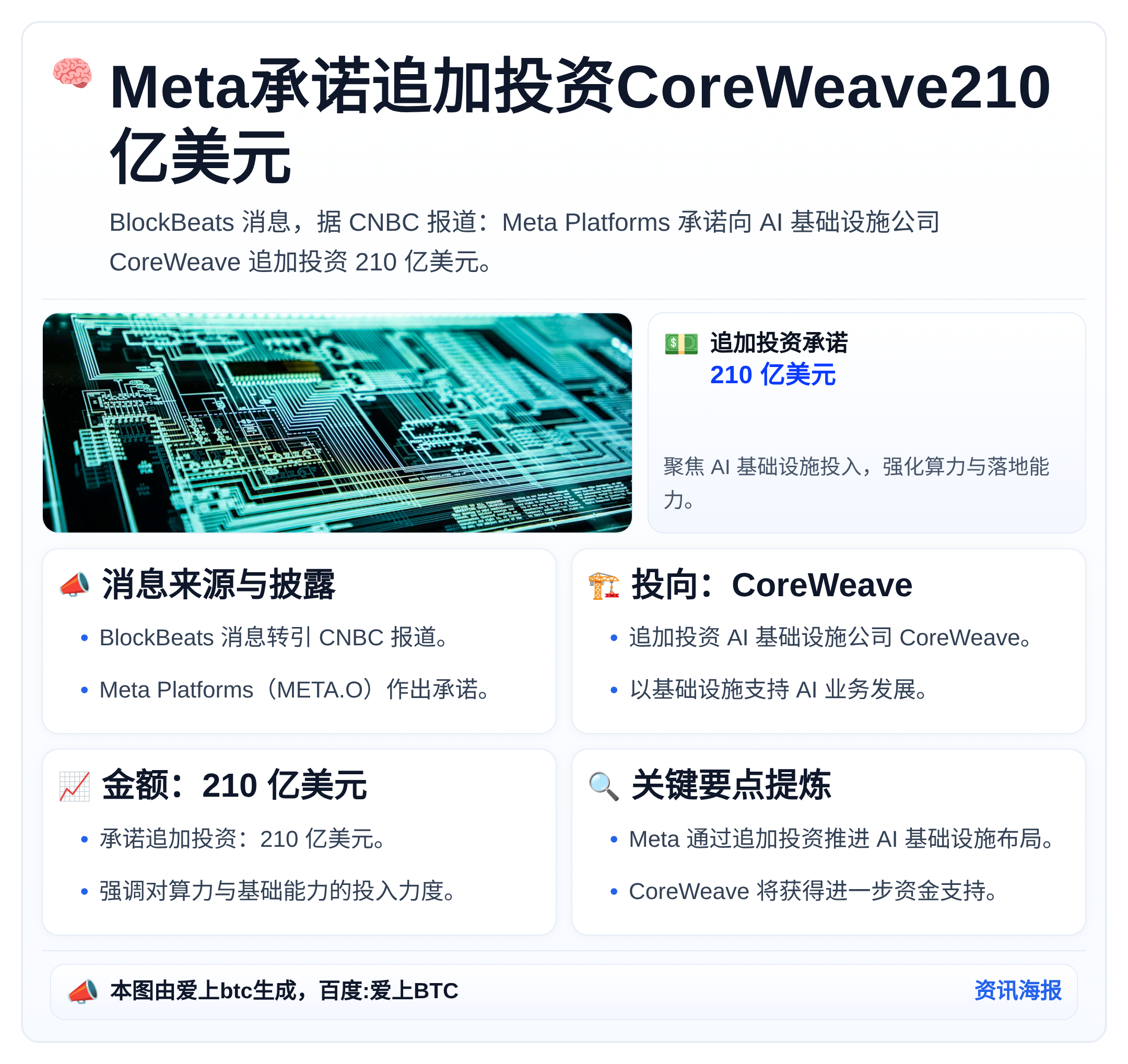 Meta承诺追加投资CoreWeave210亿美元