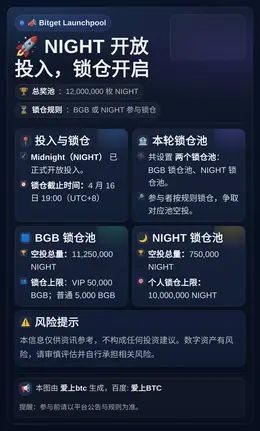 Bitget Launchpool：NIGHT开放投入，锁仓