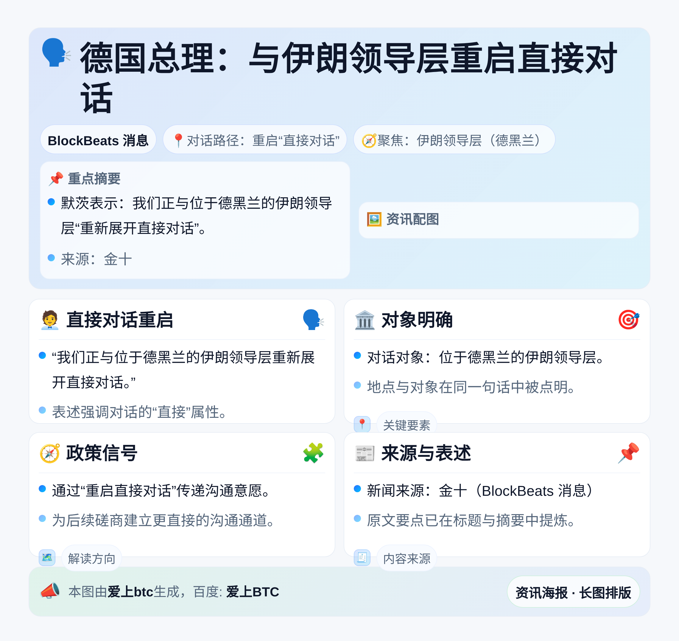 德国总理：与伊朗领导层重启直接对话