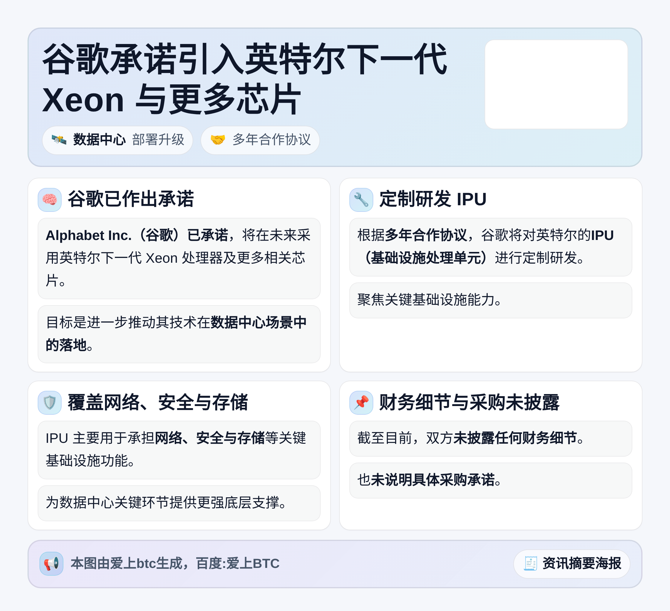 谷歌承诺引入英特尔下一代Xeon与更多芯片