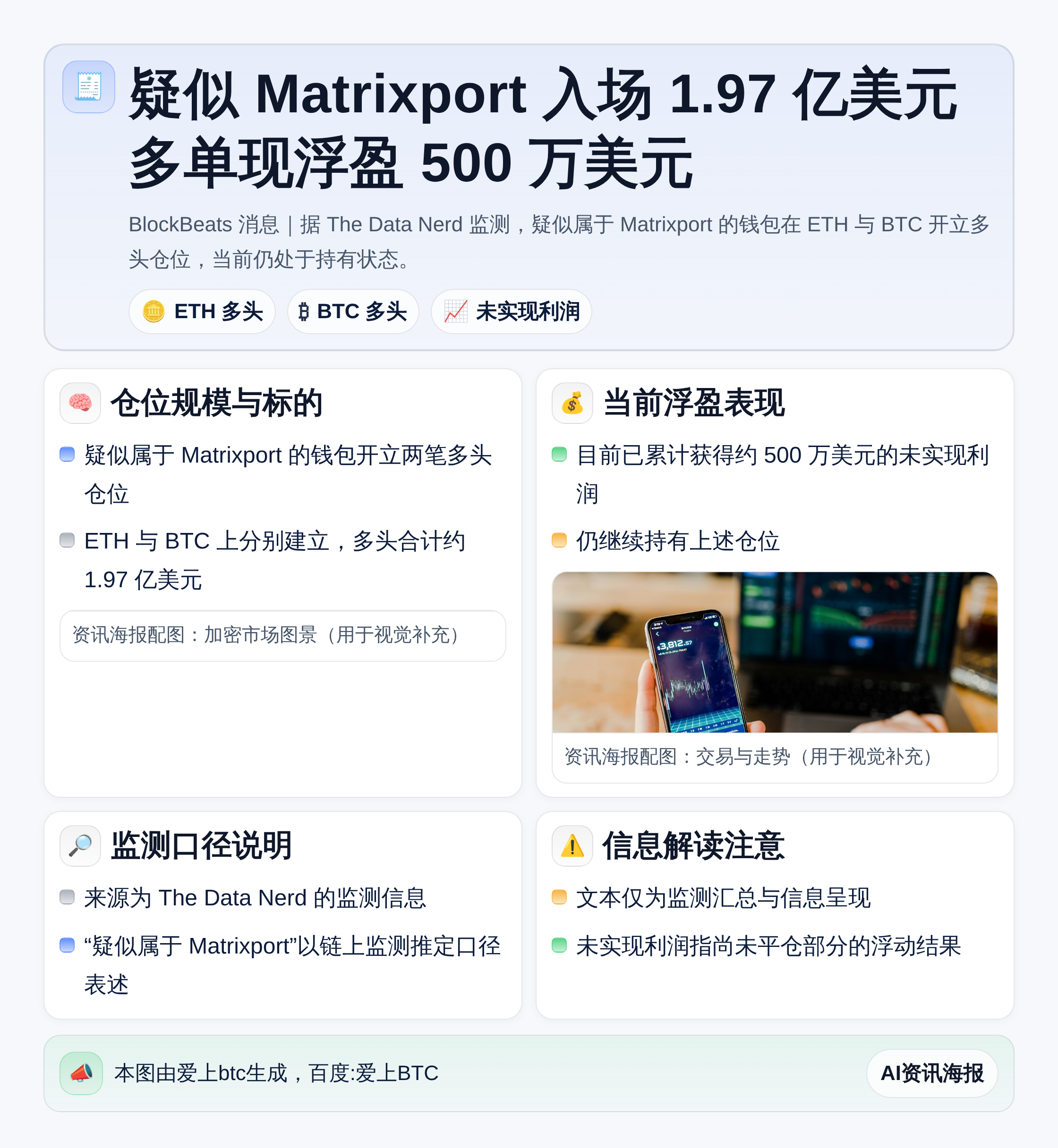 疑似Matrixport一月前入场1.97亿美元多单现浮盈5