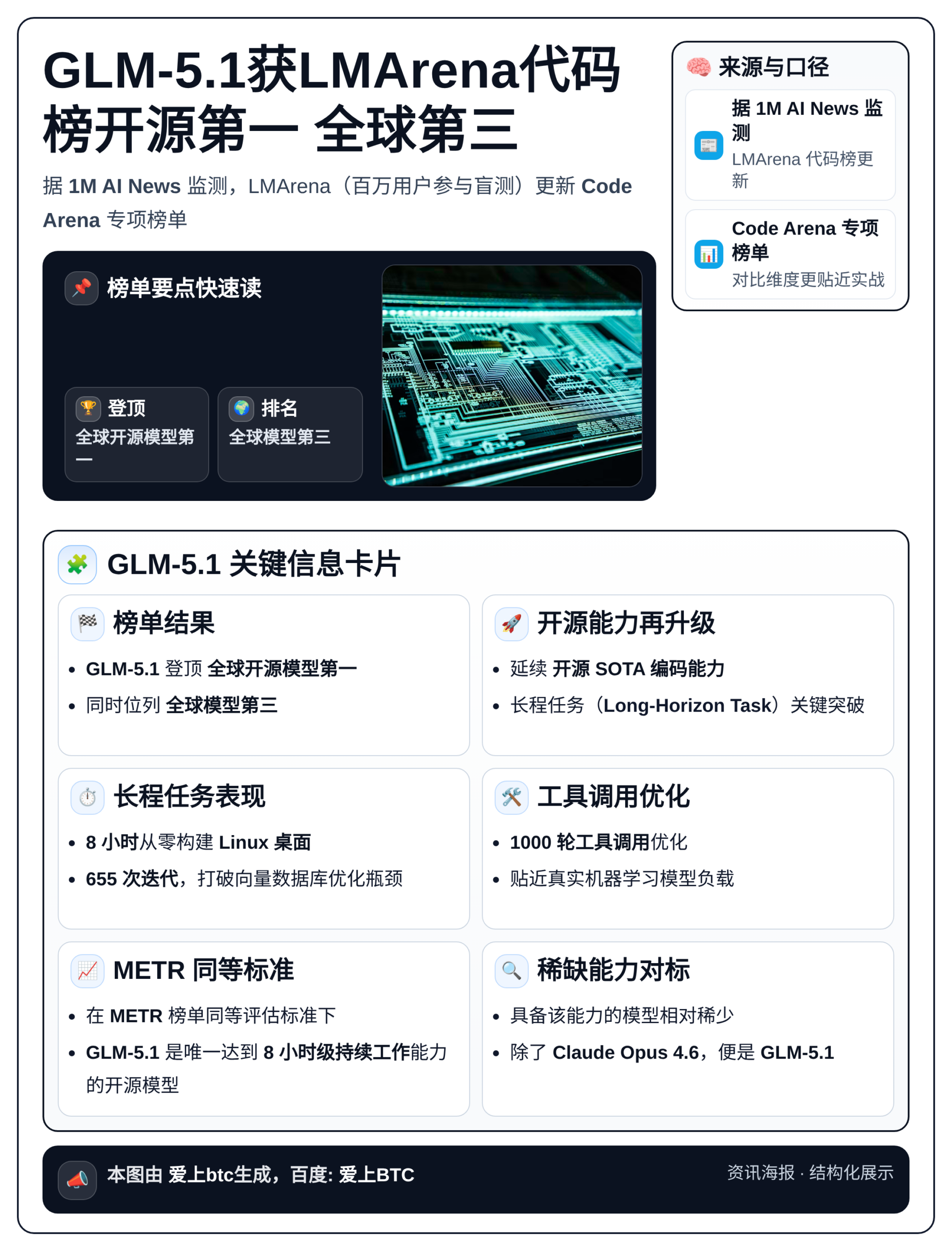 GLM-5.1获LMArena代码榜开源第一 全球第三