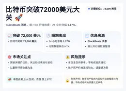 比特币突破72000美元大关