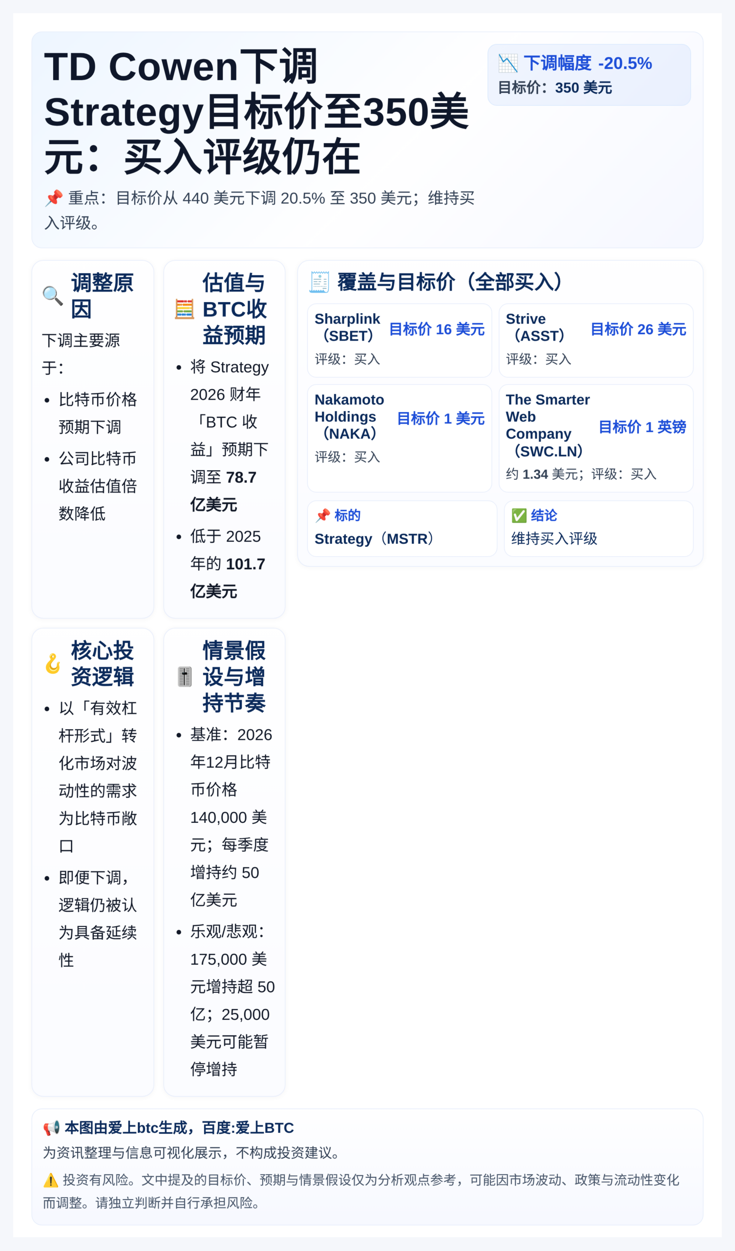 TD Cowen下调Strategy目标价至350美元：Sh