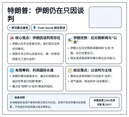特朗普：伊朗仍在只因谈判