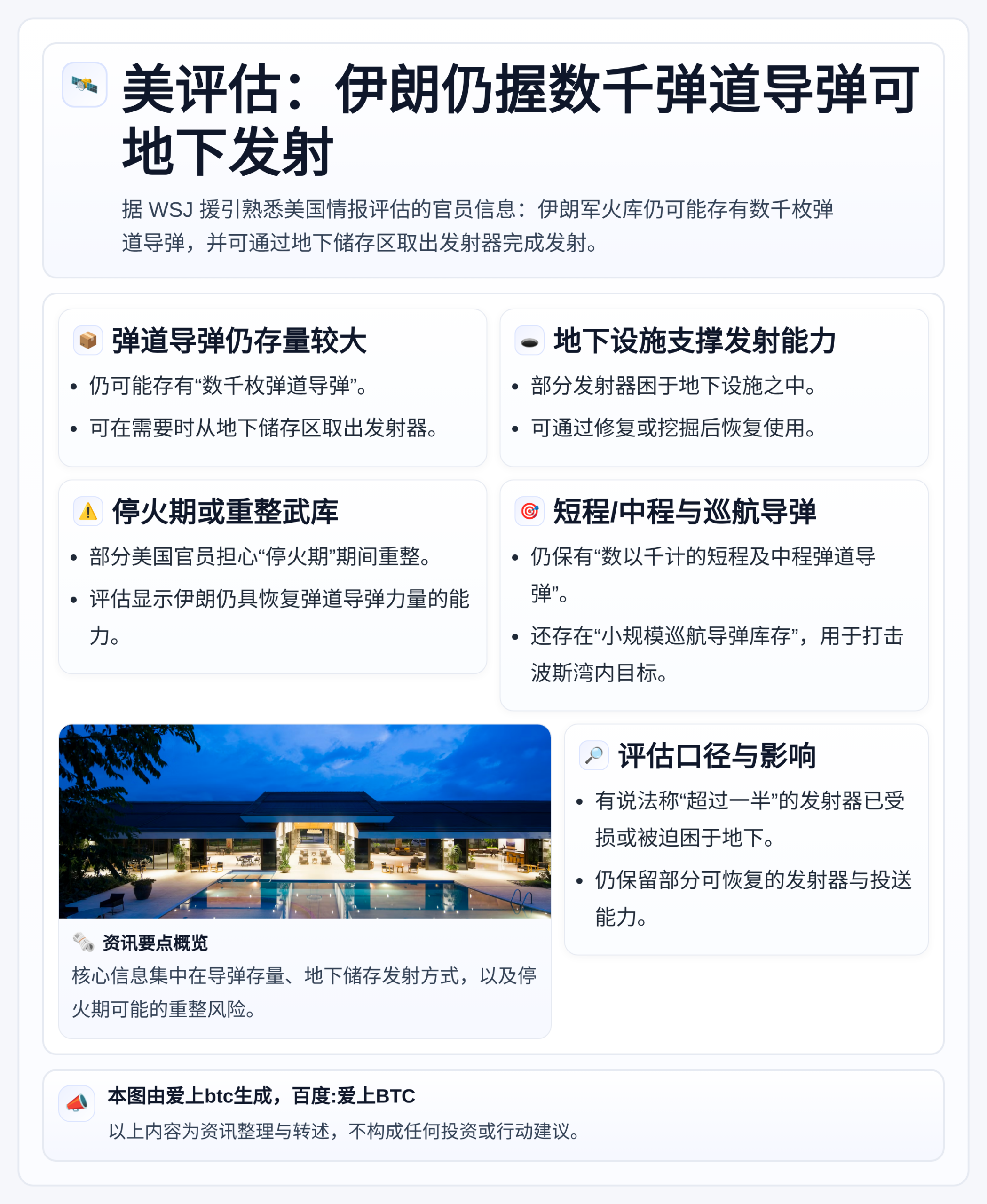 美评估：伊朗仍握数千弹道导弹可地下发射
