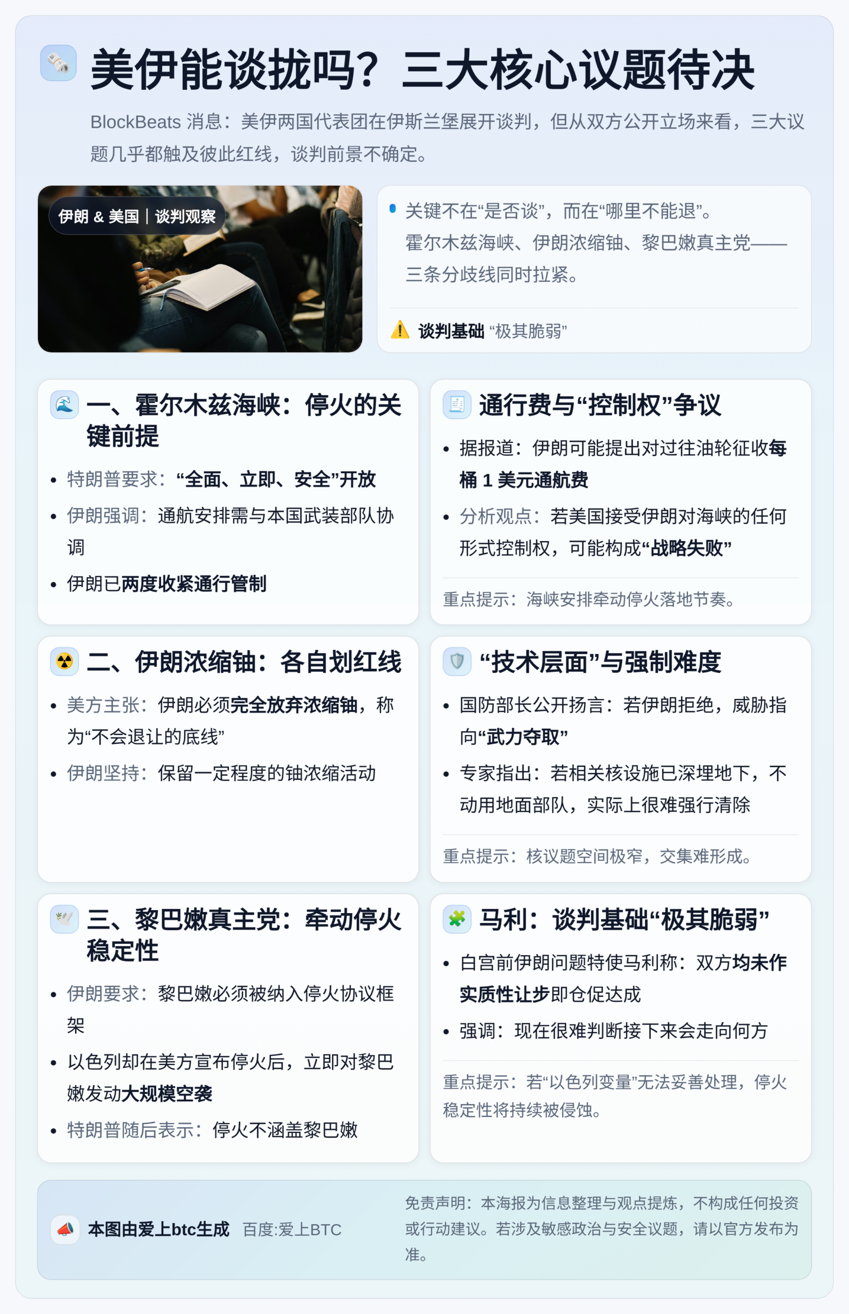 美伊能谈拢吗？三大核心议题待决