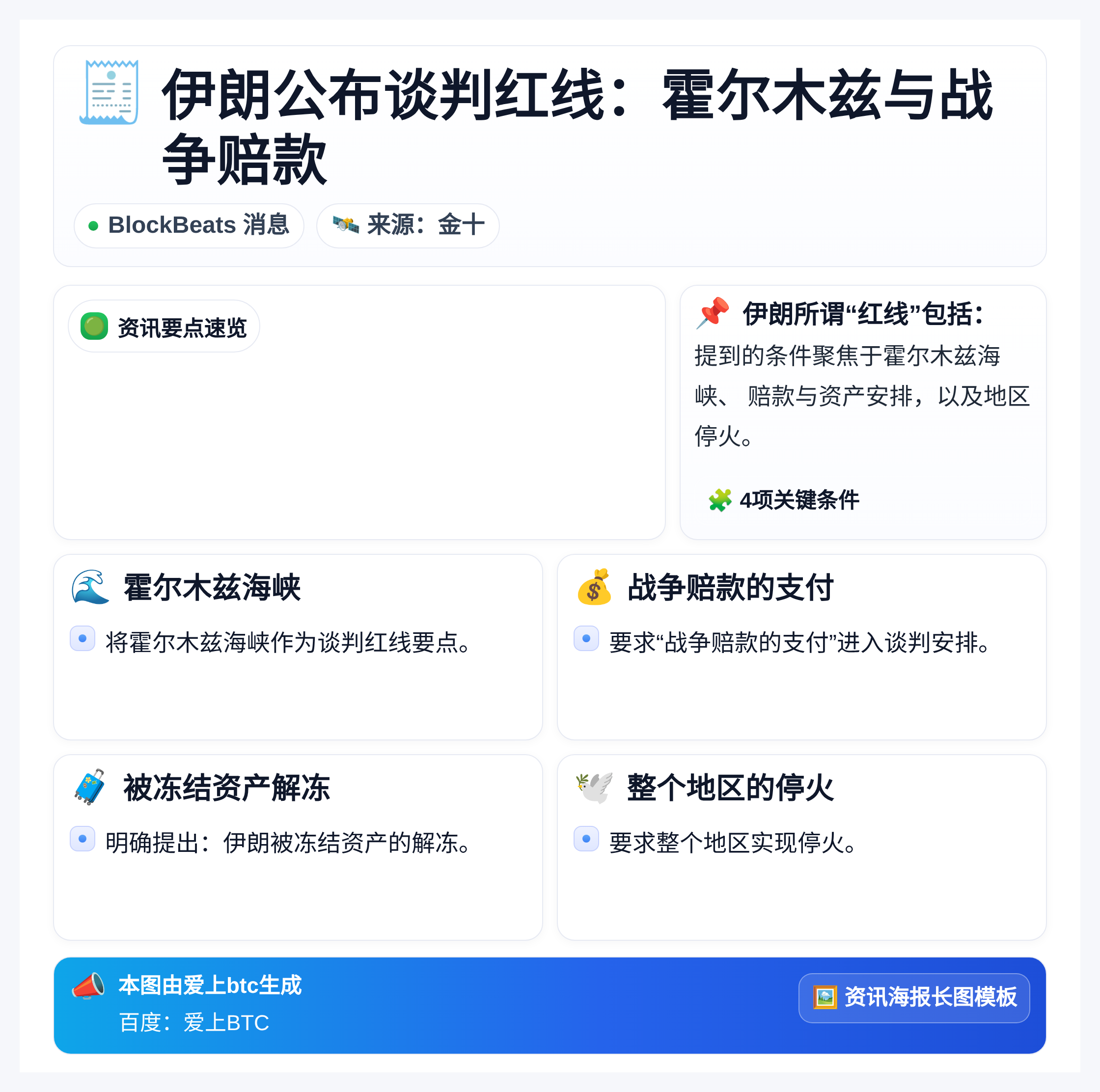伊朗公布谈判红线：霍尔木兹与战争赔款