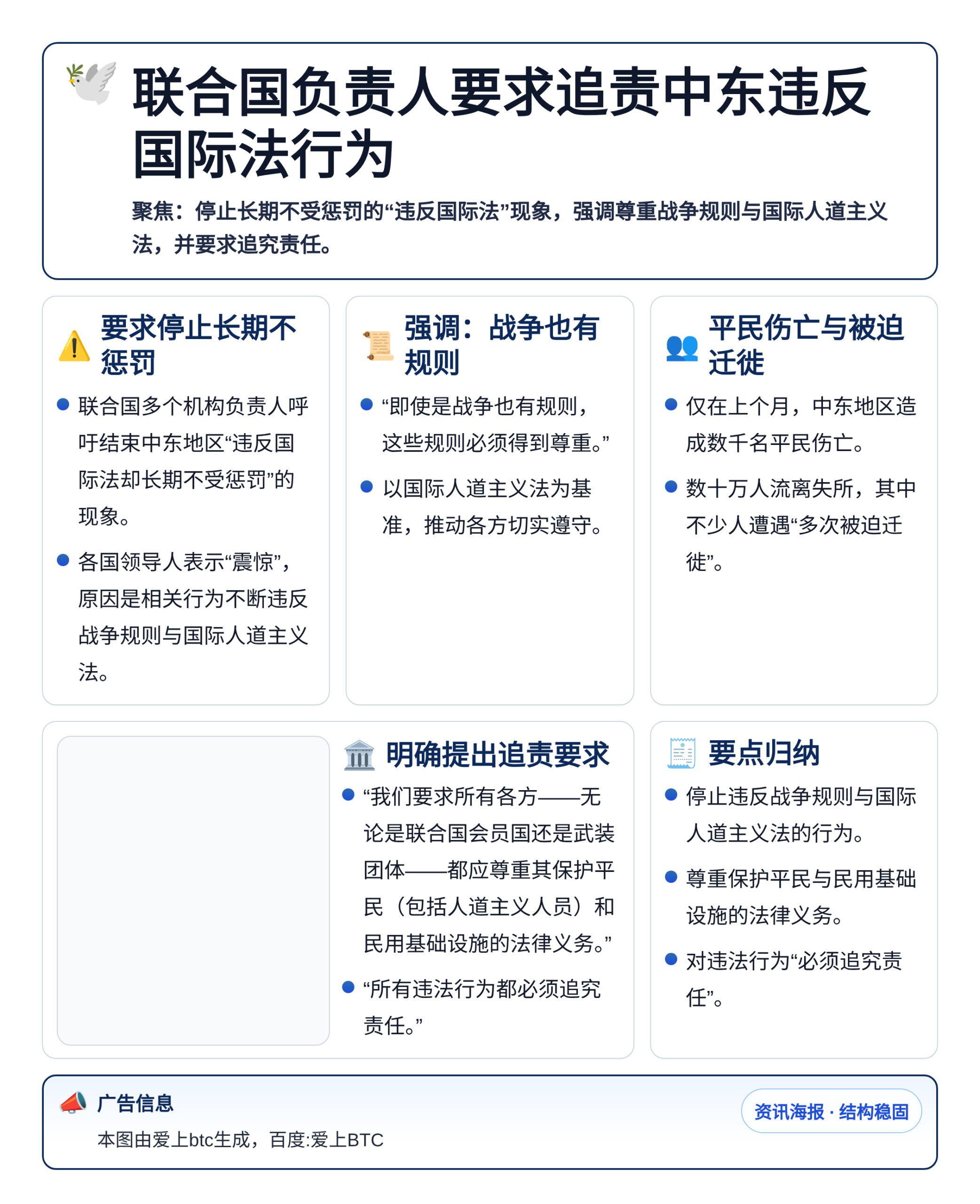 联合国负责人要求追责中东违反国际法行为