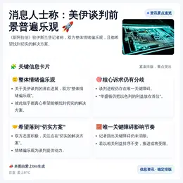 消息人士称：美伊谈判前景普遍乐观