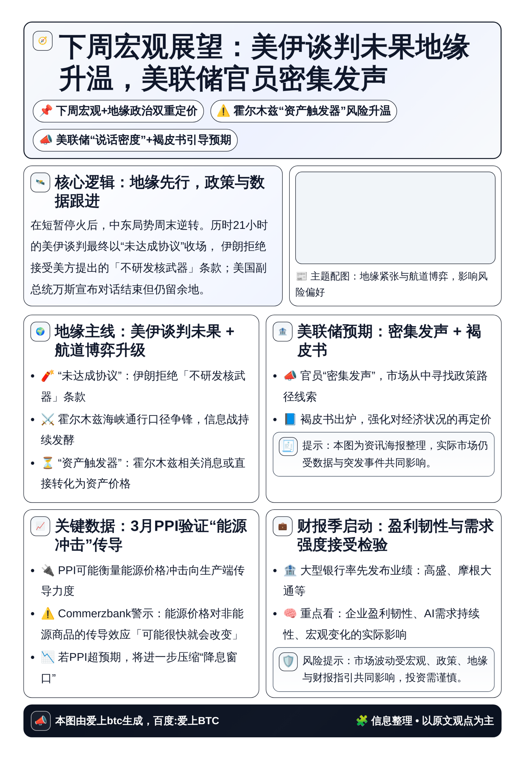 下周宏观展望：美伊谈判未果地缘升温，美联储官员密集发声