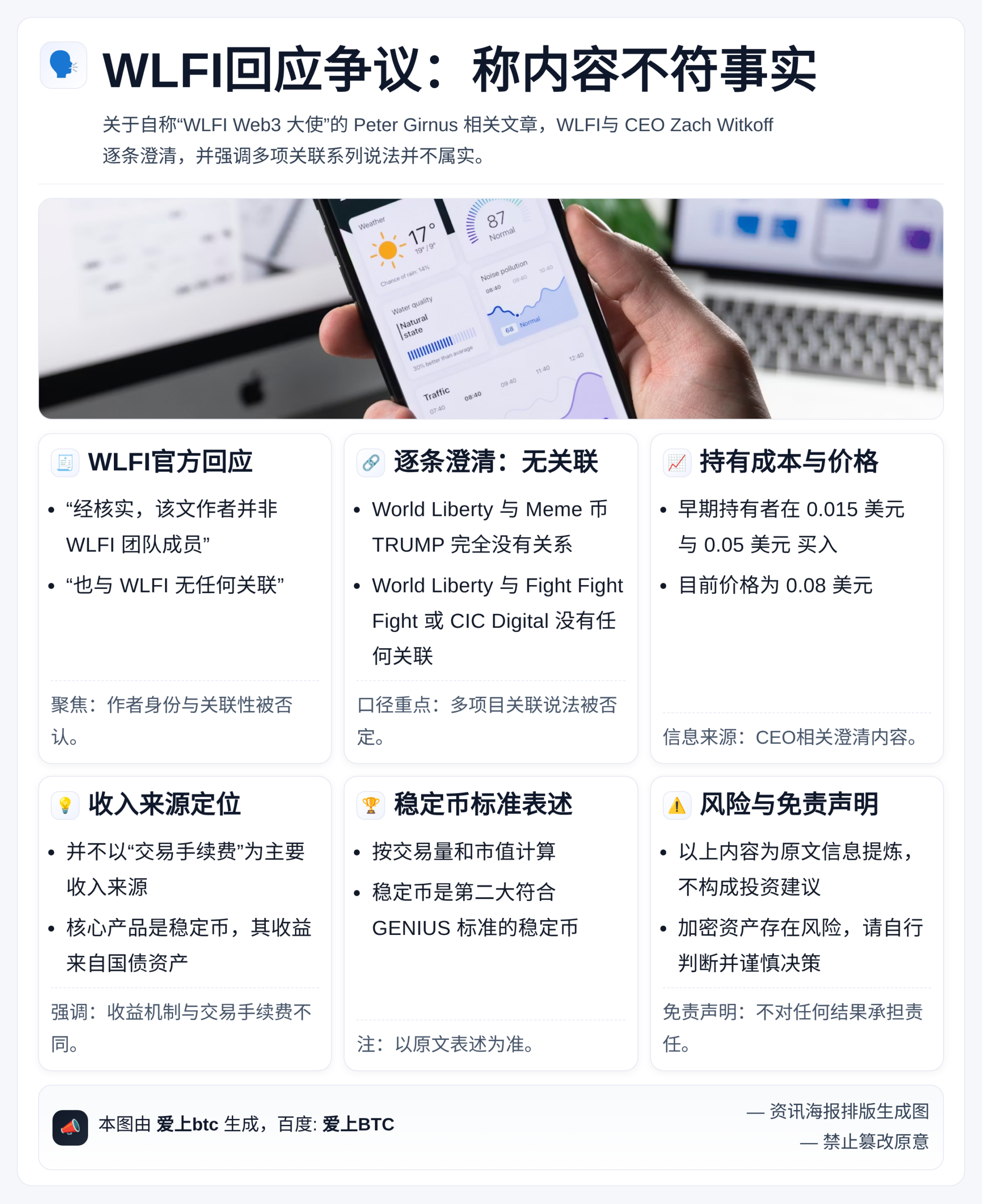 WLFI回应争议：称内容不符事实，Peter Girnus与