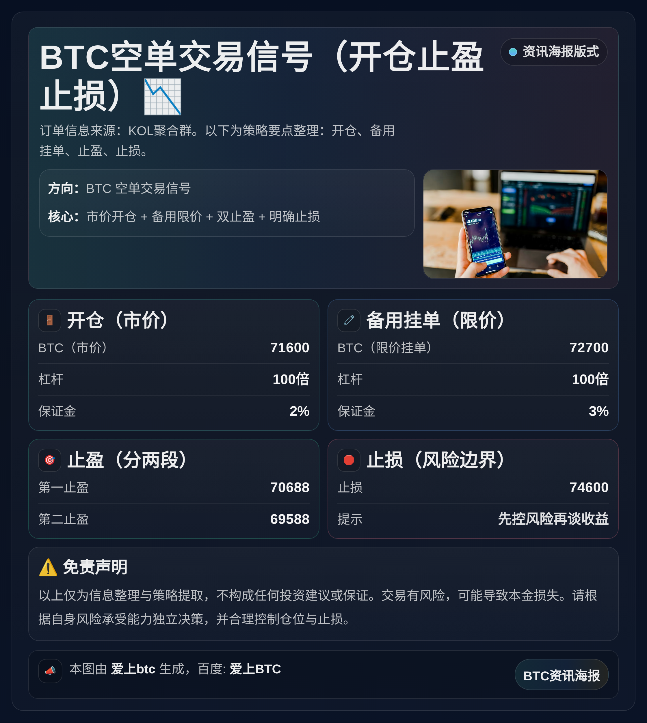 2026-04-12 10:30:23 BTC空单交易信号（开仓止盈止损）