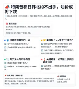 特朗普称日韩北约不出手，油价或将下跌