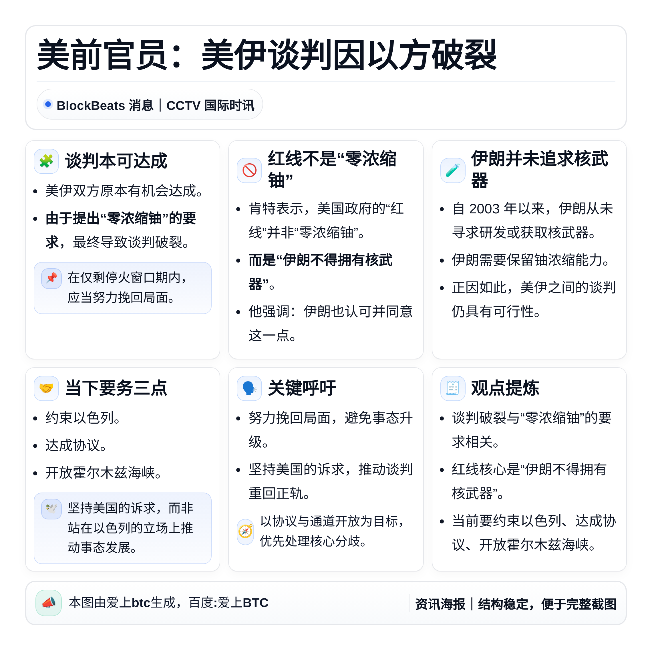 美前官员：美伊谈判因以方破裂