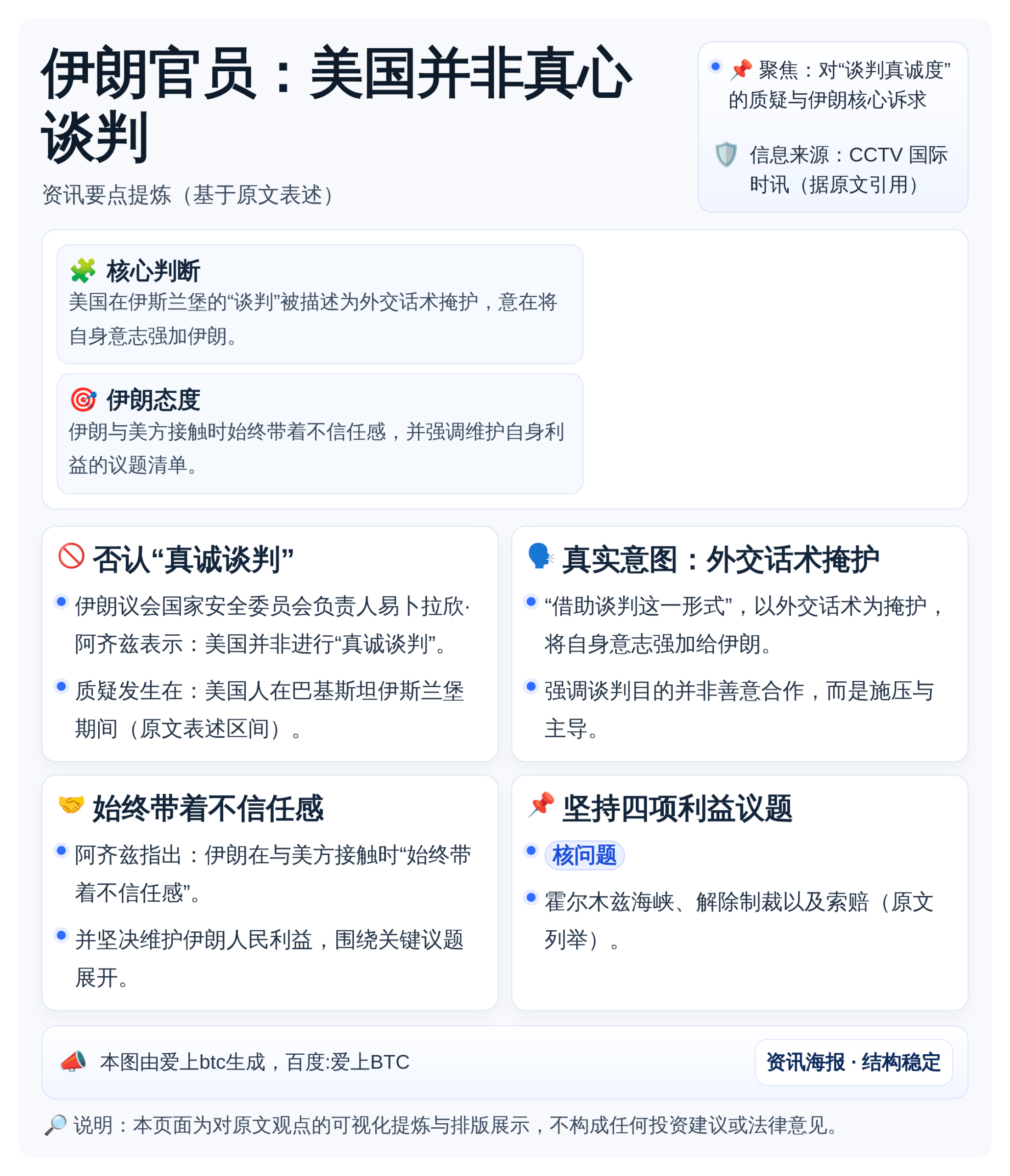 伊朗官员：美国并非真心谈判