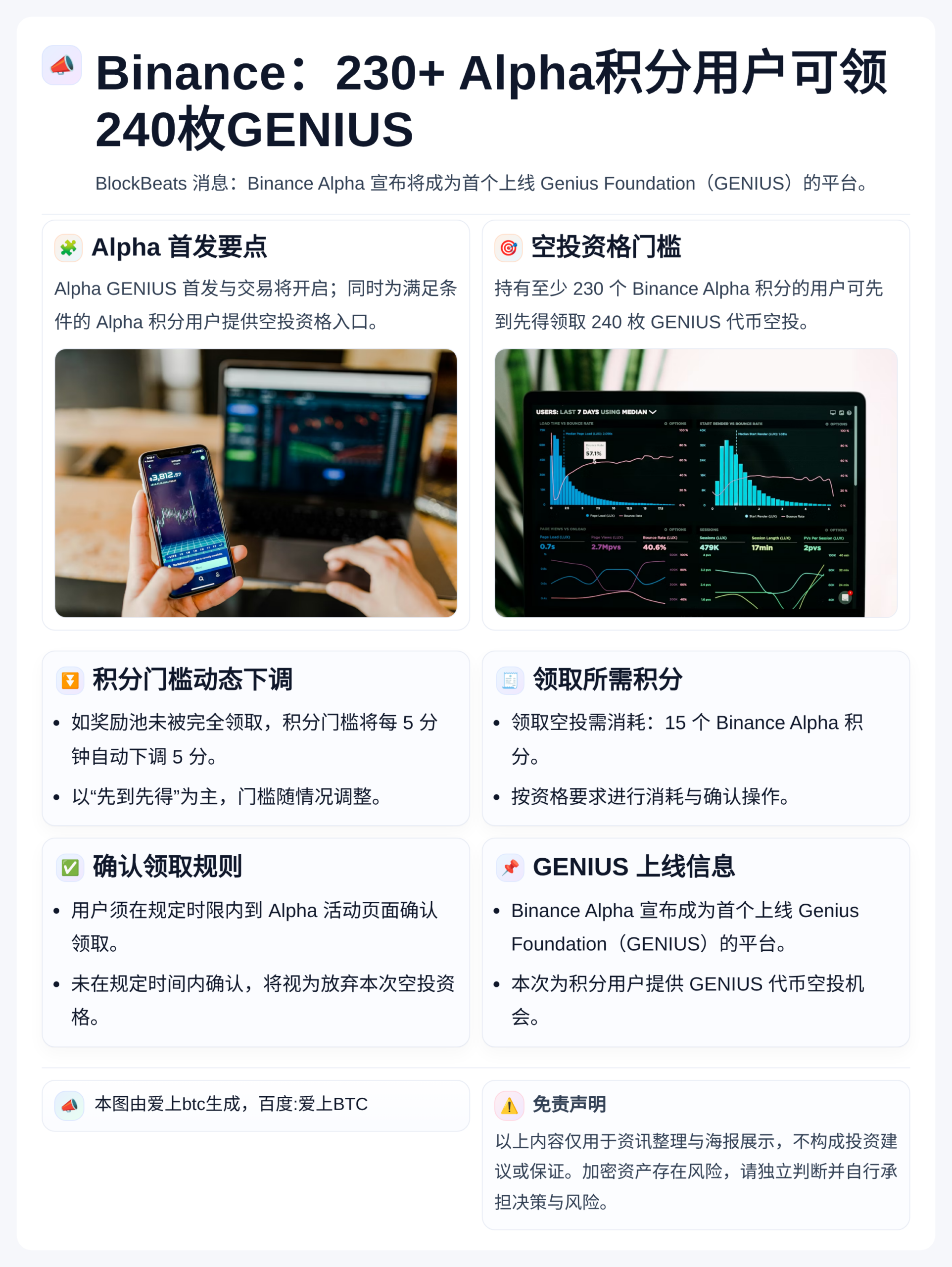 Binance：230+ Alpha积分用户可领240枚GE