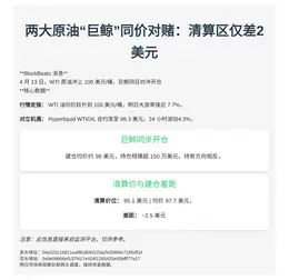 两大原油“巨鲸”同价对赌：清算区仅差2美元