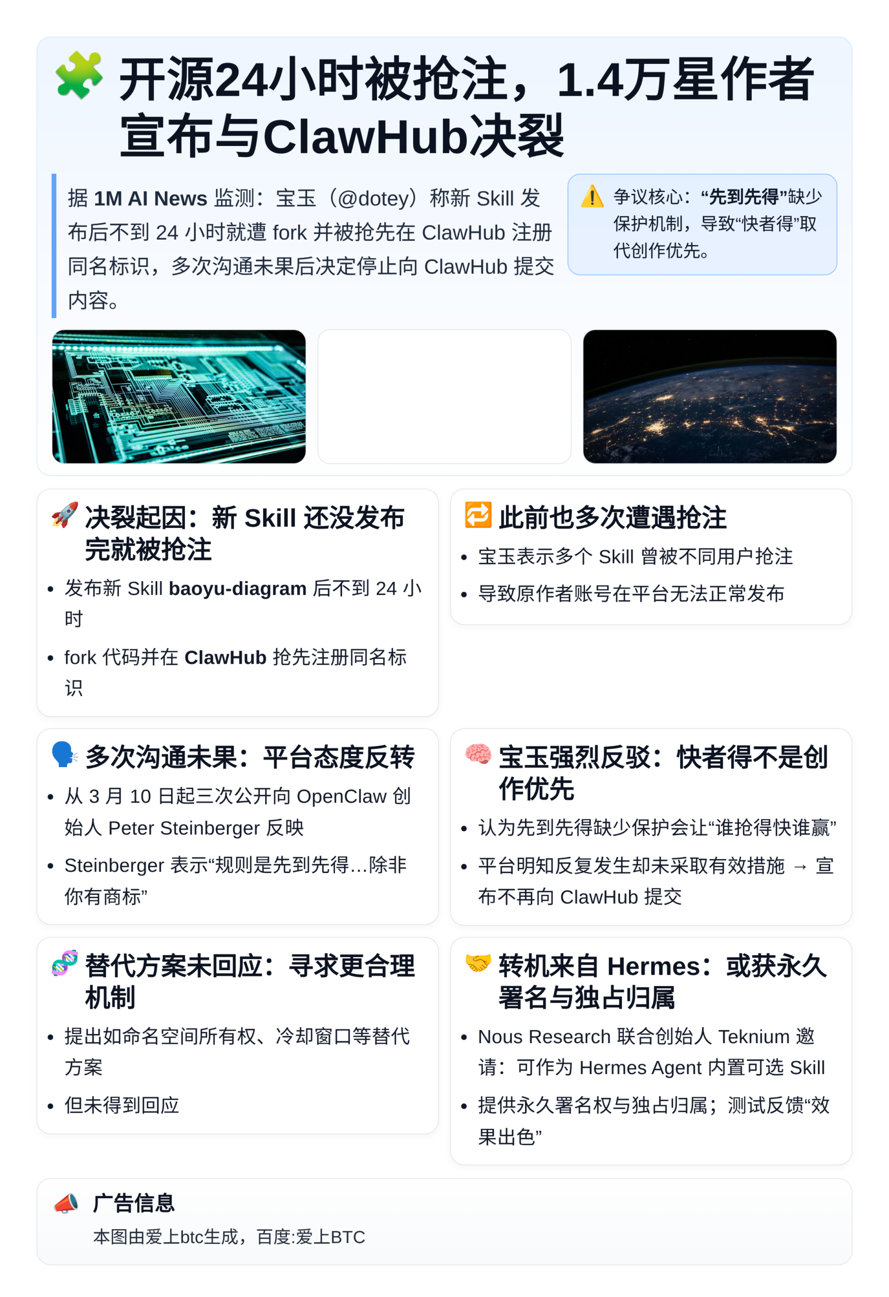 开源24小时被抢注，1.4万星作者宣布与ClawHub决裂