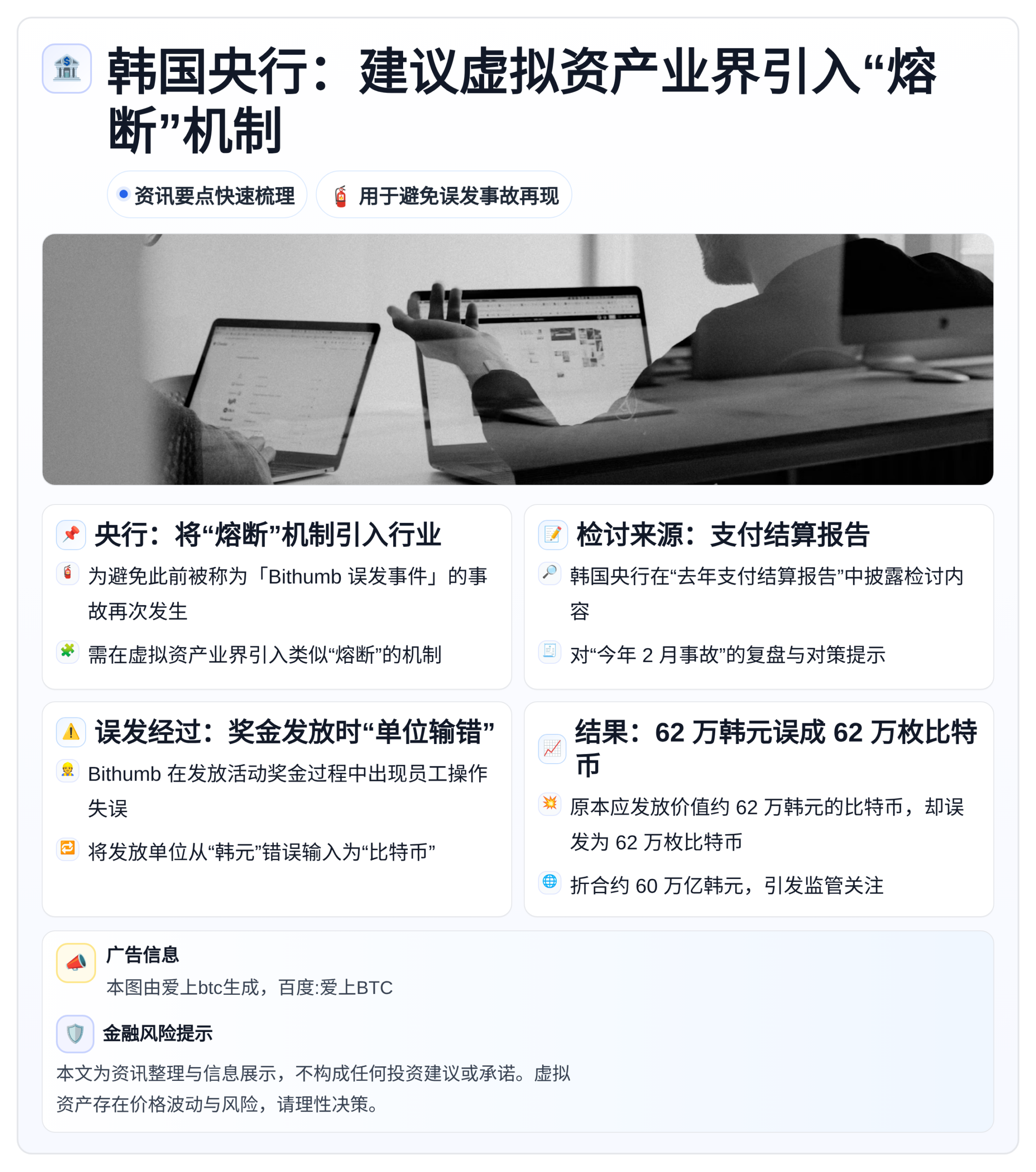 韩国央行：建议虚拟资产业界引入“熔断”机制