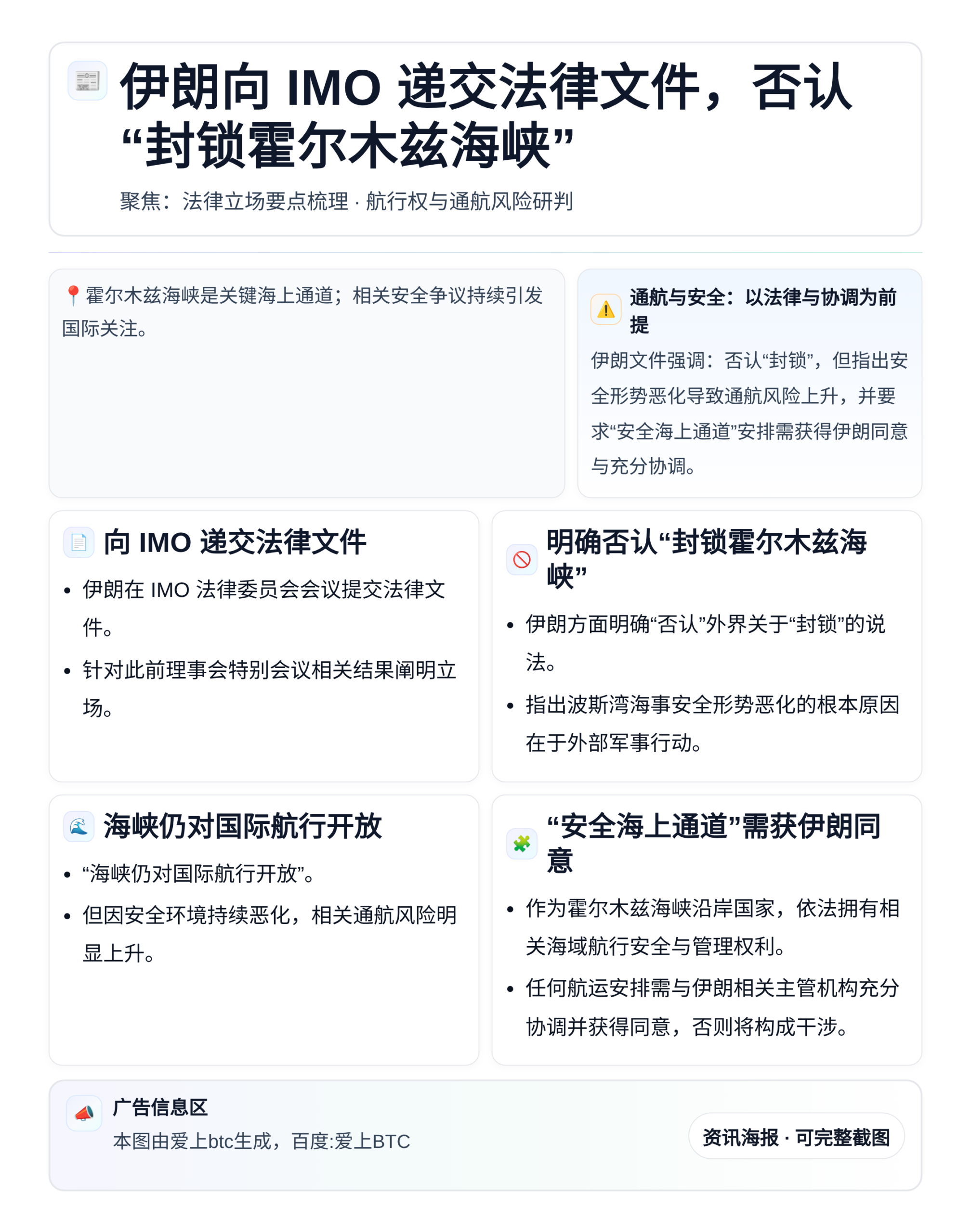 伊朗向IMO递交法律文件，否认“封锁霍尔木兹海峡”