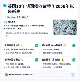 英国10年期国债收益率创2008年以来新高