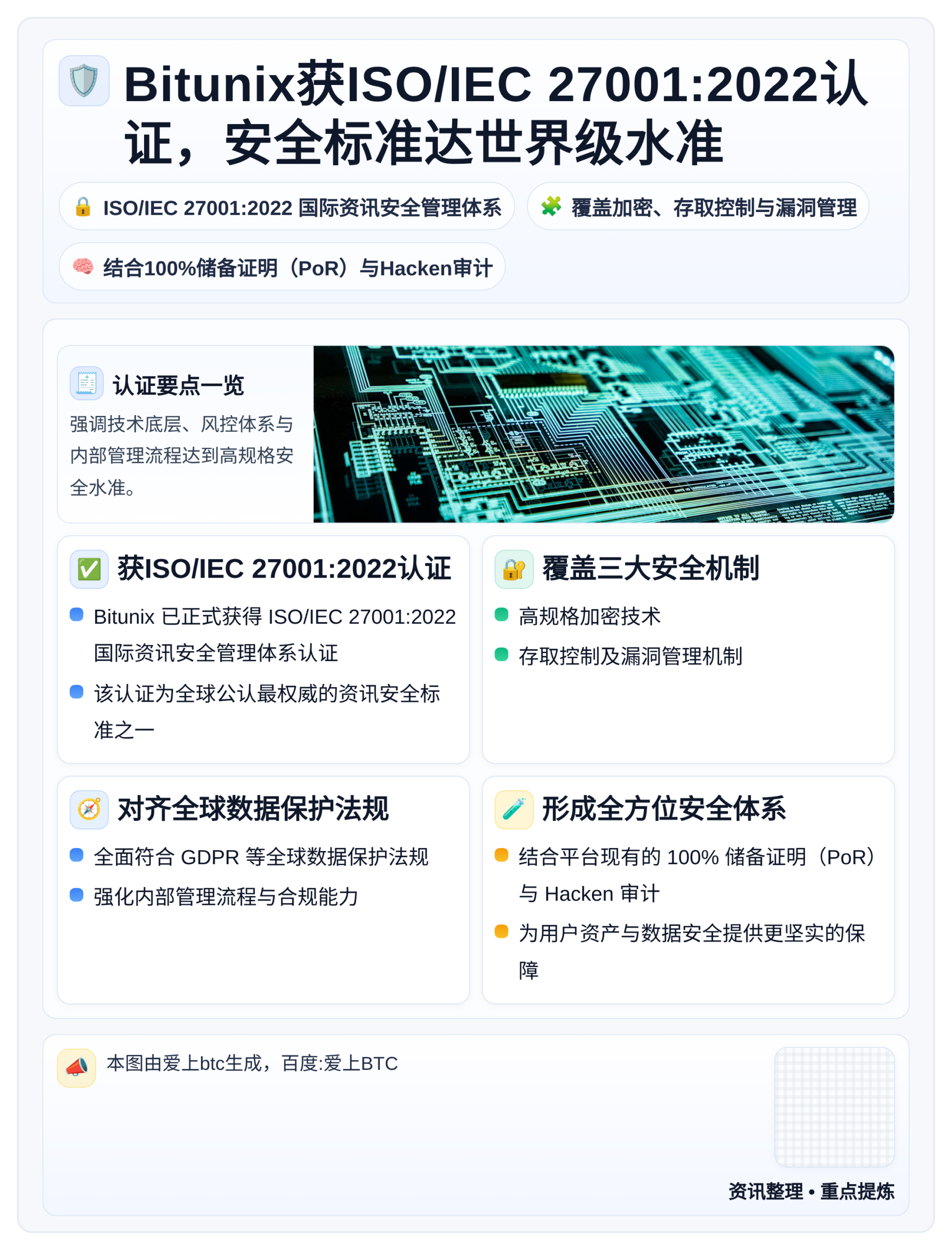 Bitunix获ISO/IEC 27001:2022认证，安