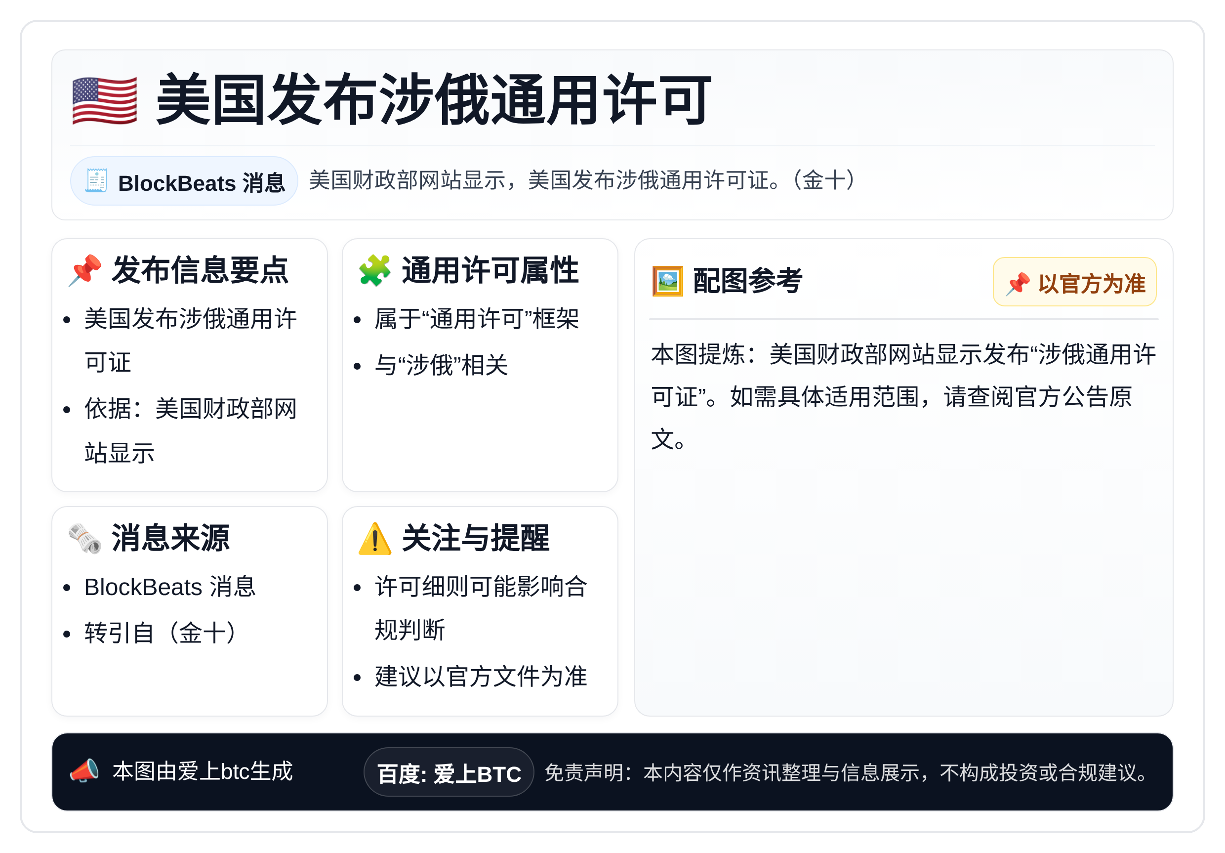 美国发布涉俄通用许可