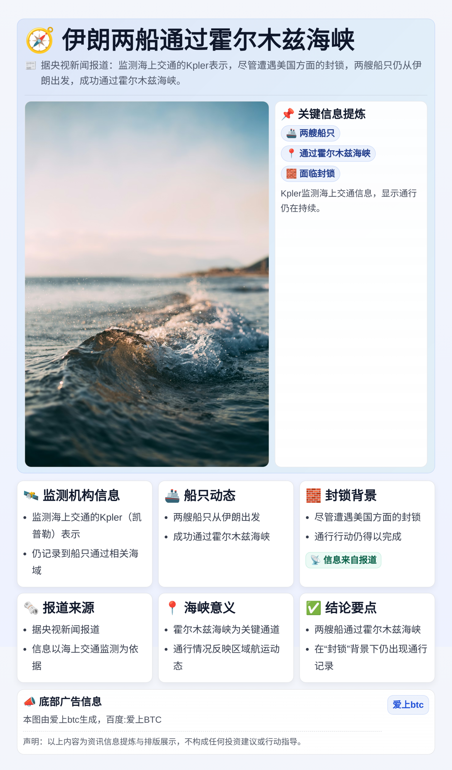伊朗两船通过霍尔木兹海峡