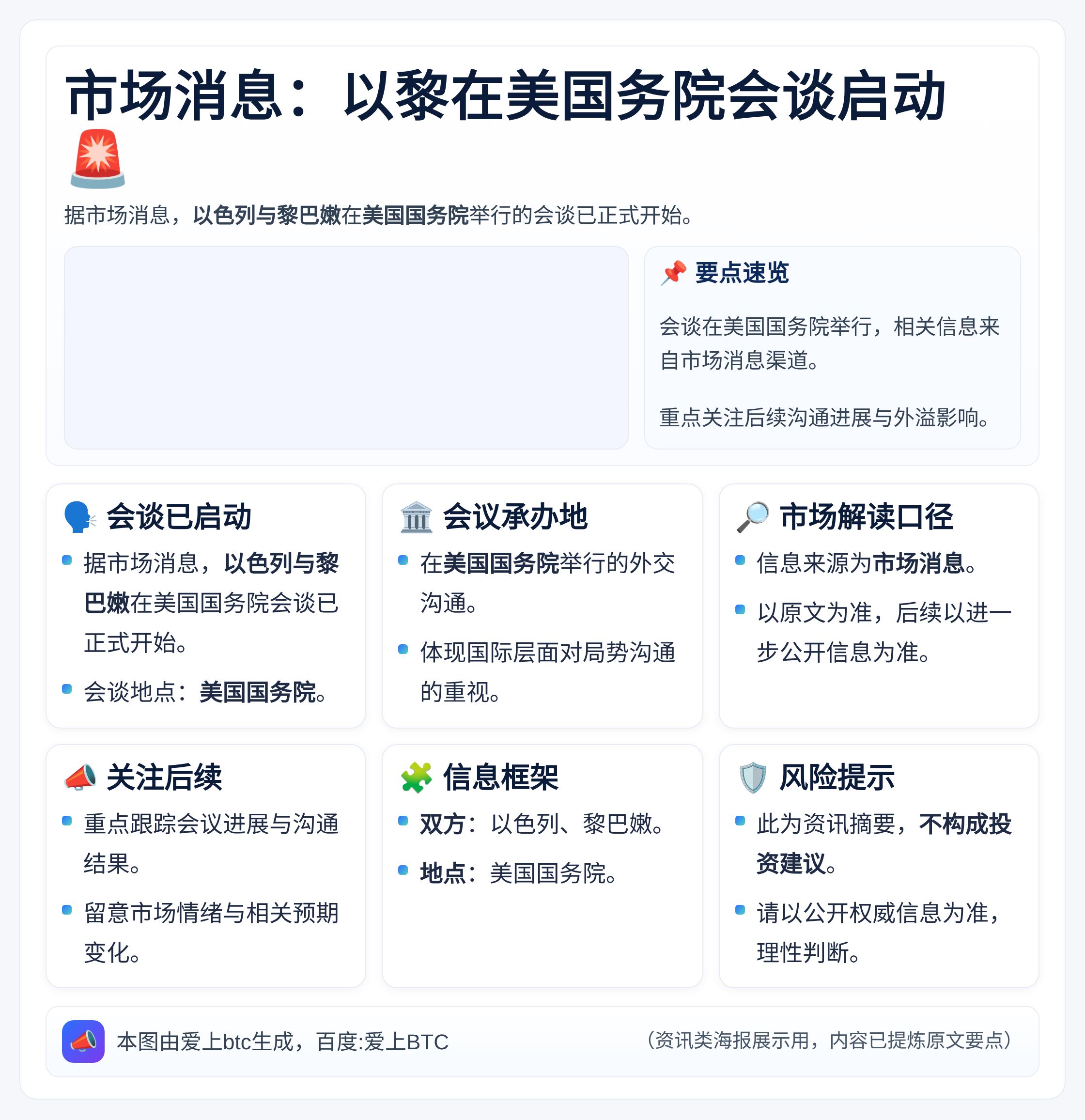 市场消息：以黎在美国务院会谈启动