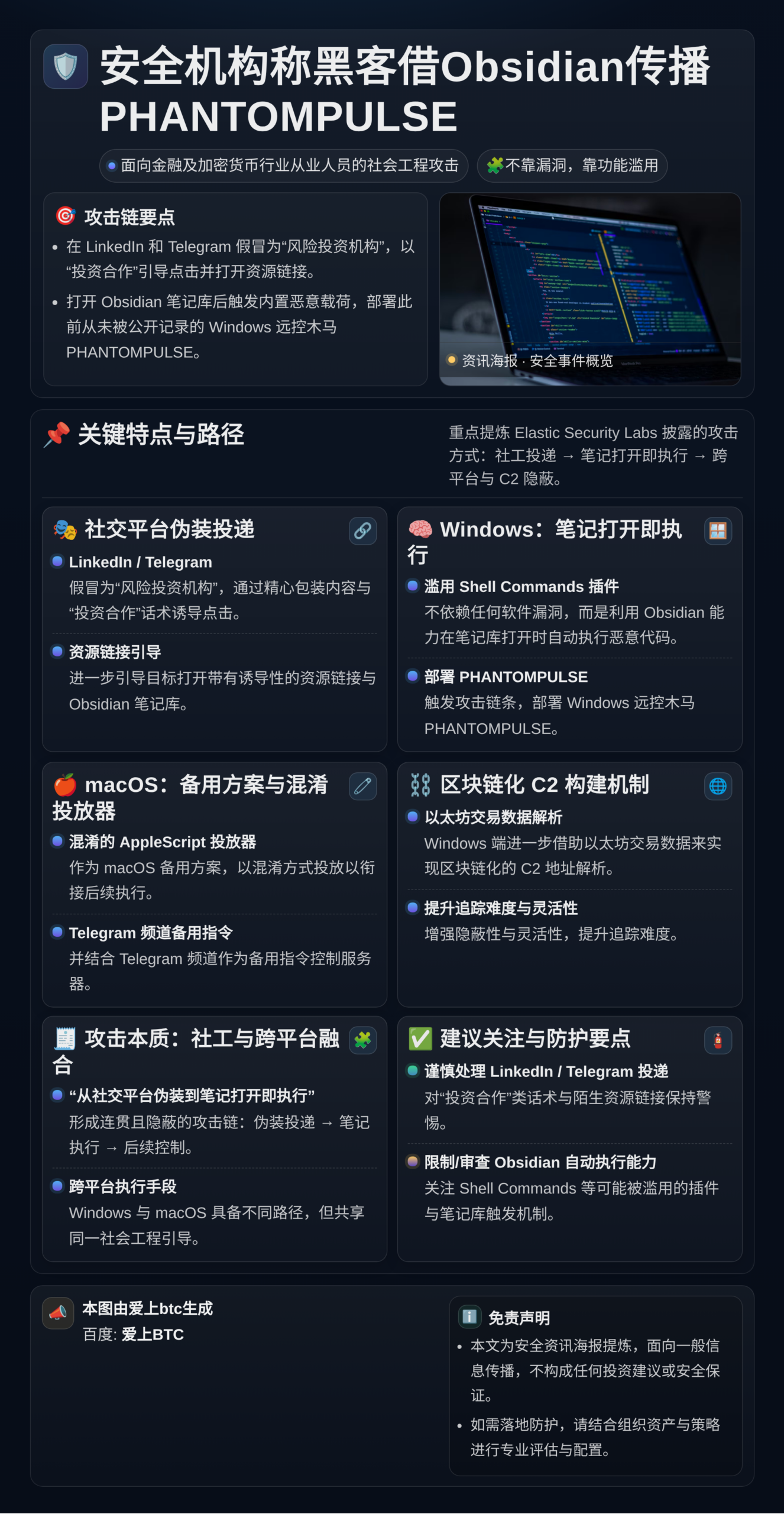 安全机构称黑客借Obsidian传播PHANTOMPULSE