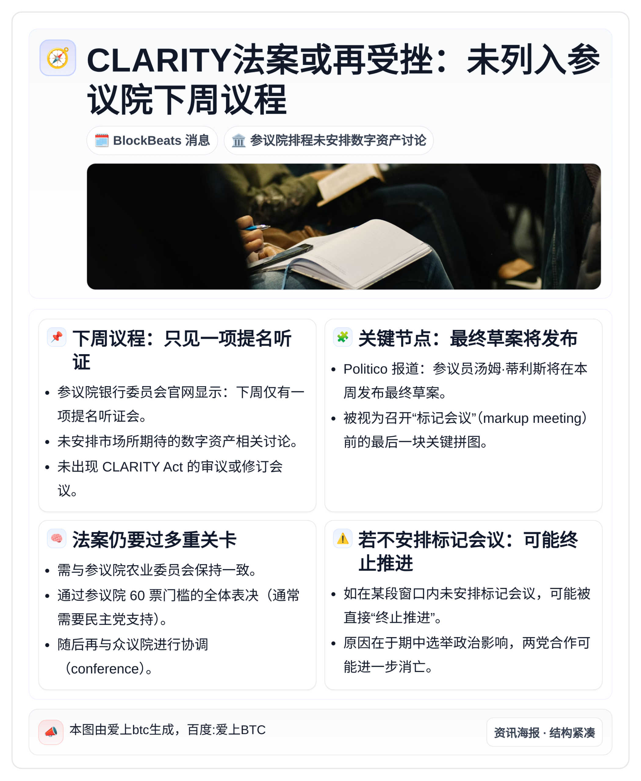 CLARITY法案或再受挫：未列入参议院下周议程