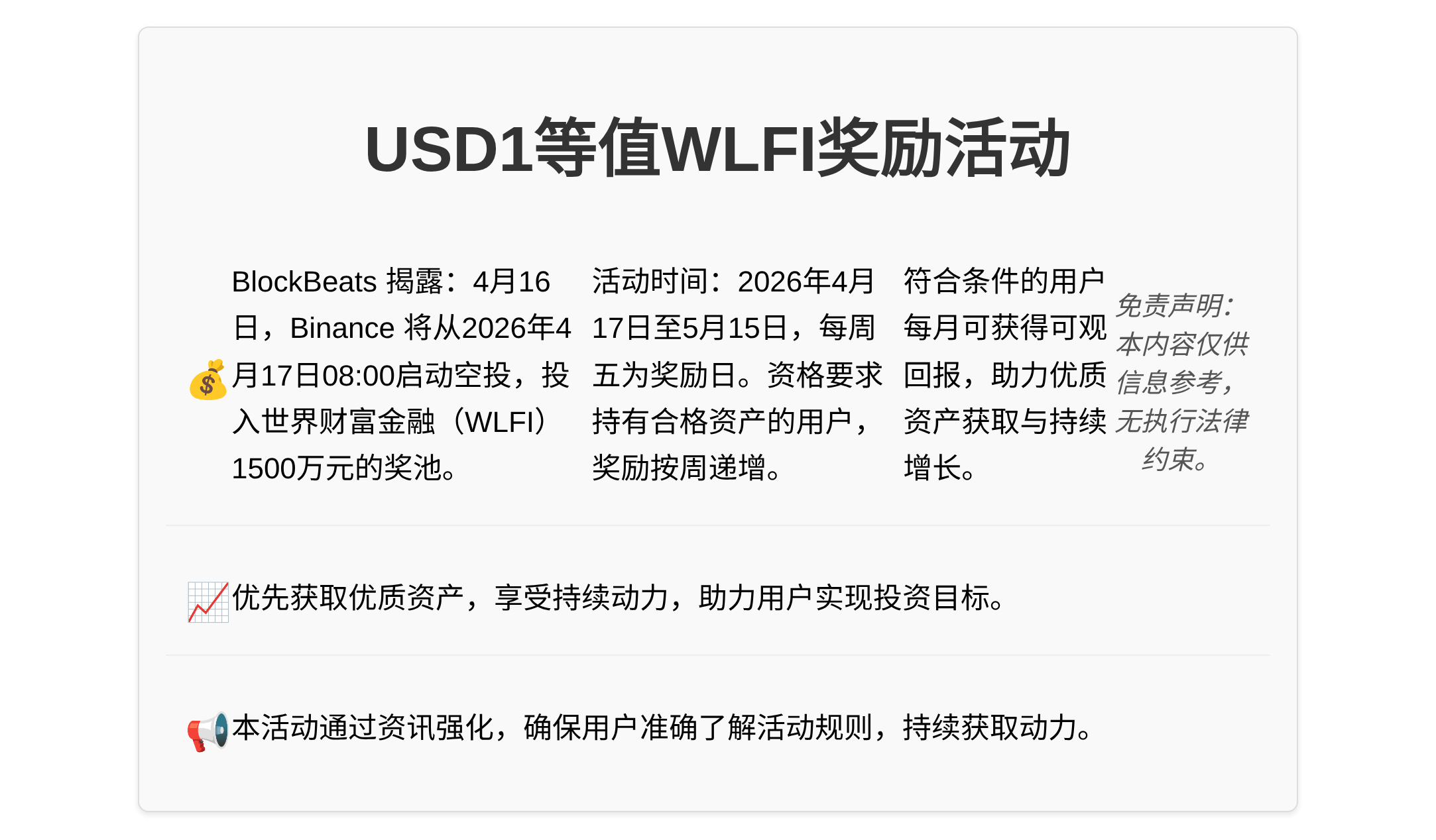 USD1等值WLFI奖励活动