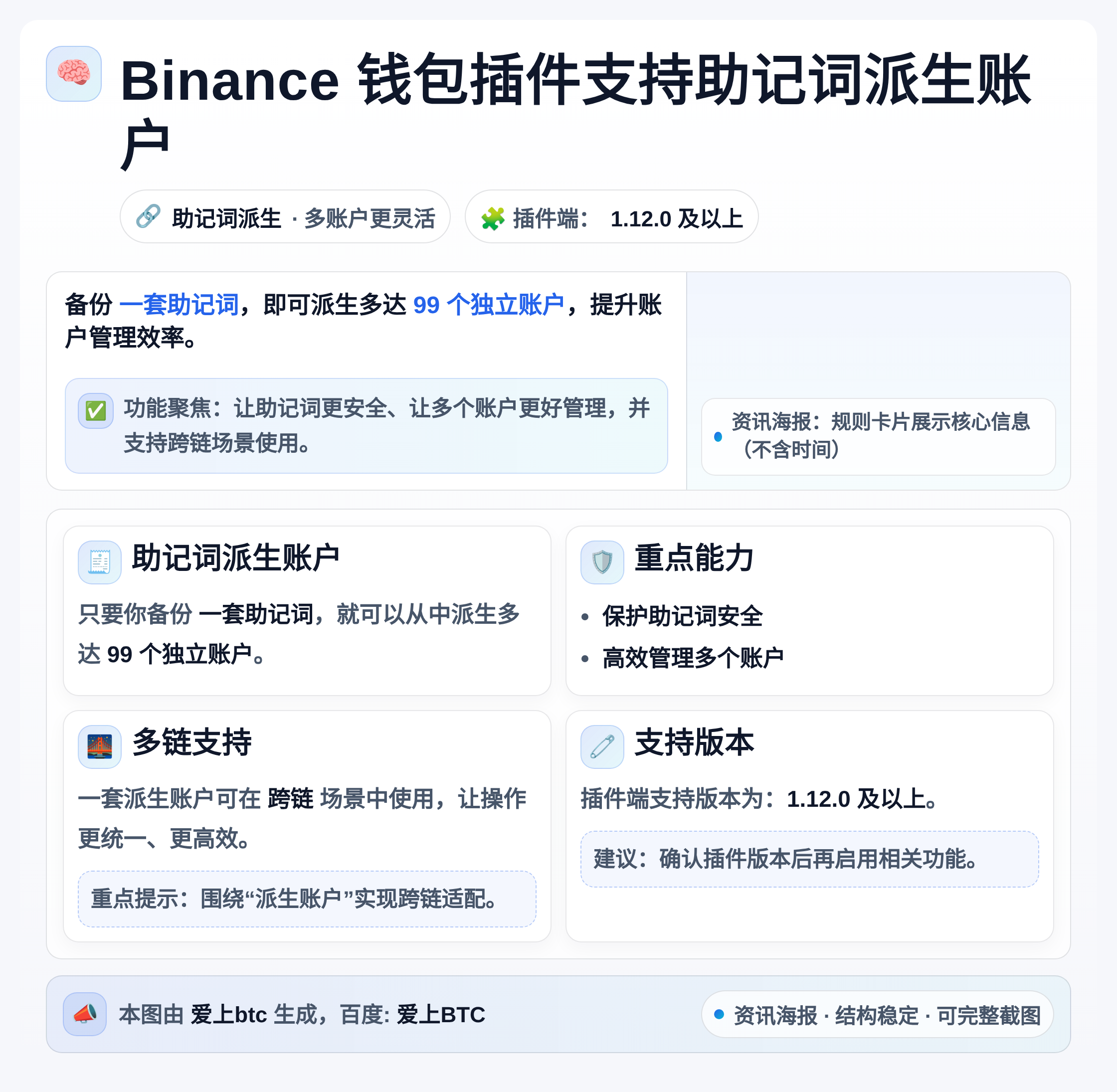 Binance钱包插件支持助记词派生账户