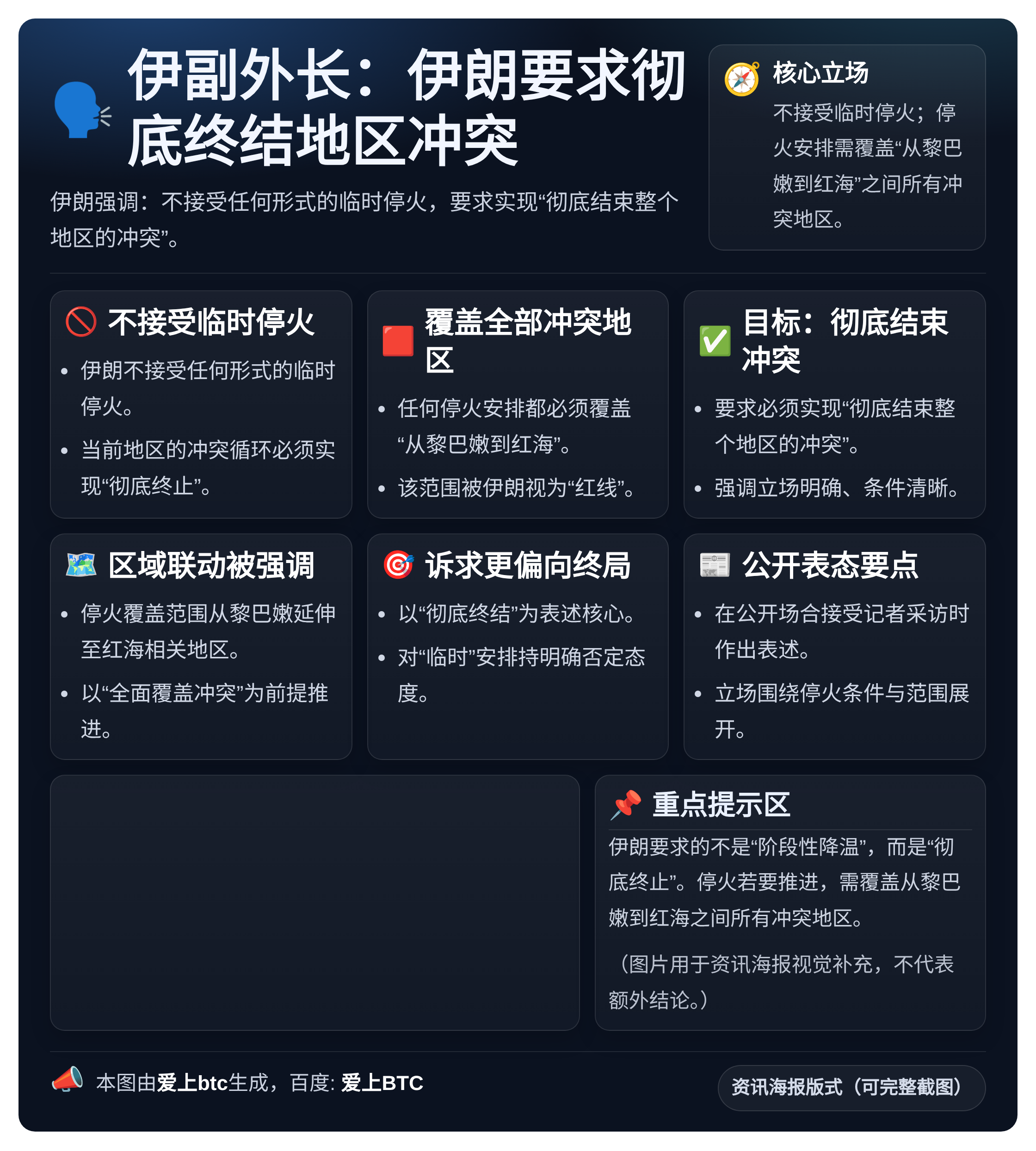 伊副外长：伊朗要求彻底终结地区冲突